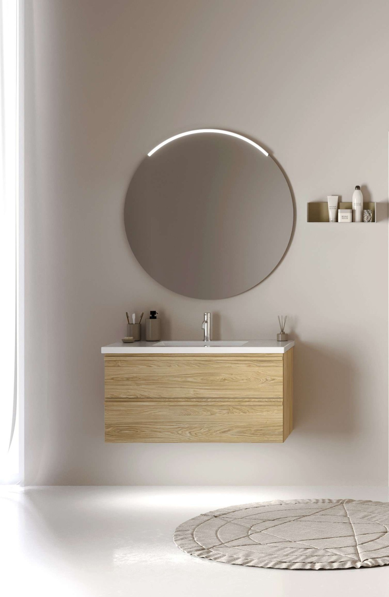 welltime Waschtisch »Only inklusive Waschbecken, Schubladen mit Vollauszug«, Badmöbel in verschiedenen Breiten, mit Soft-Close Funktion, FSC®