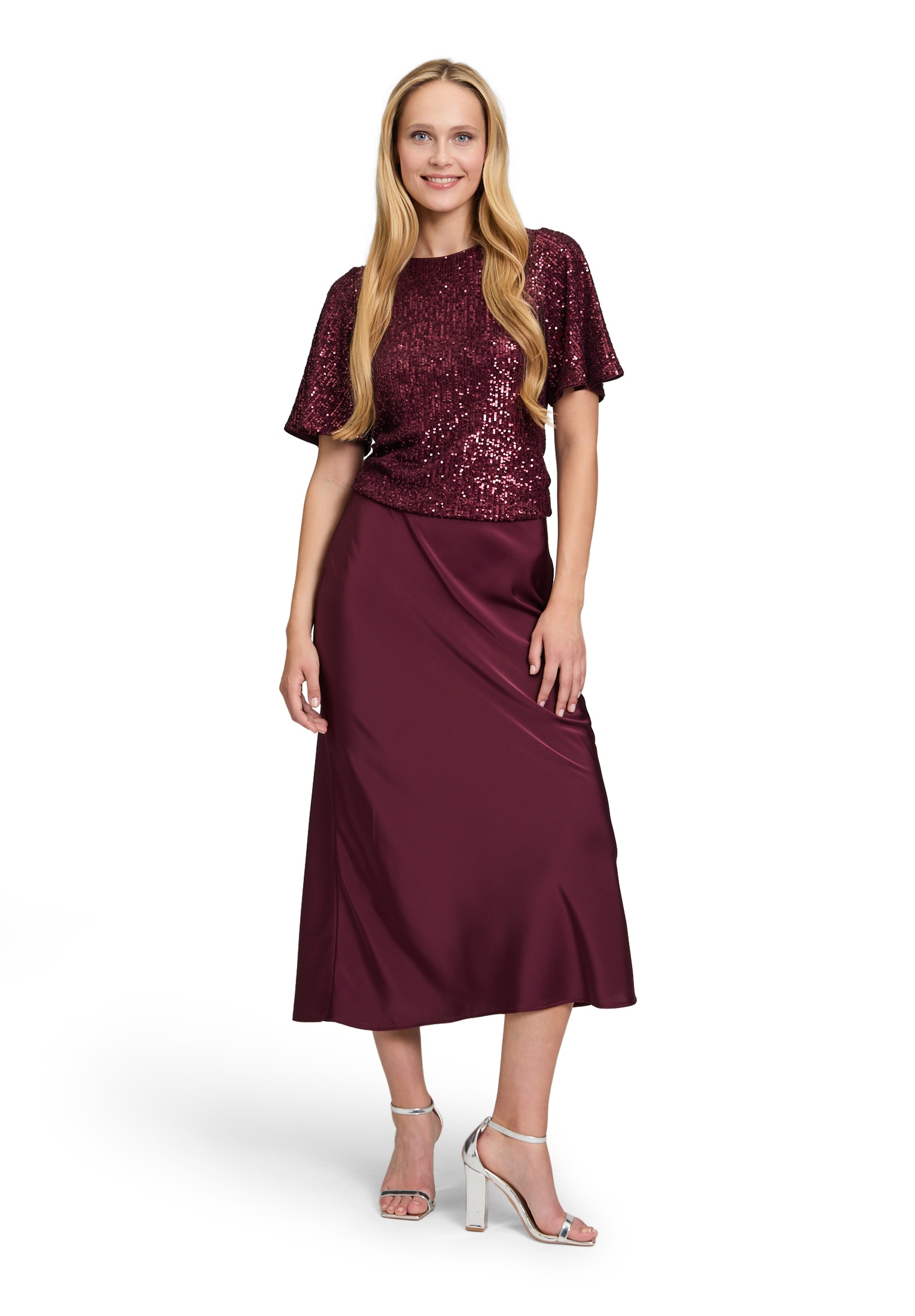 Vera Mont Kurzarmshirt »Vera Mont Pailletten-Bluse mit Flügelärmeln«, (1 tlg.), Pailletten