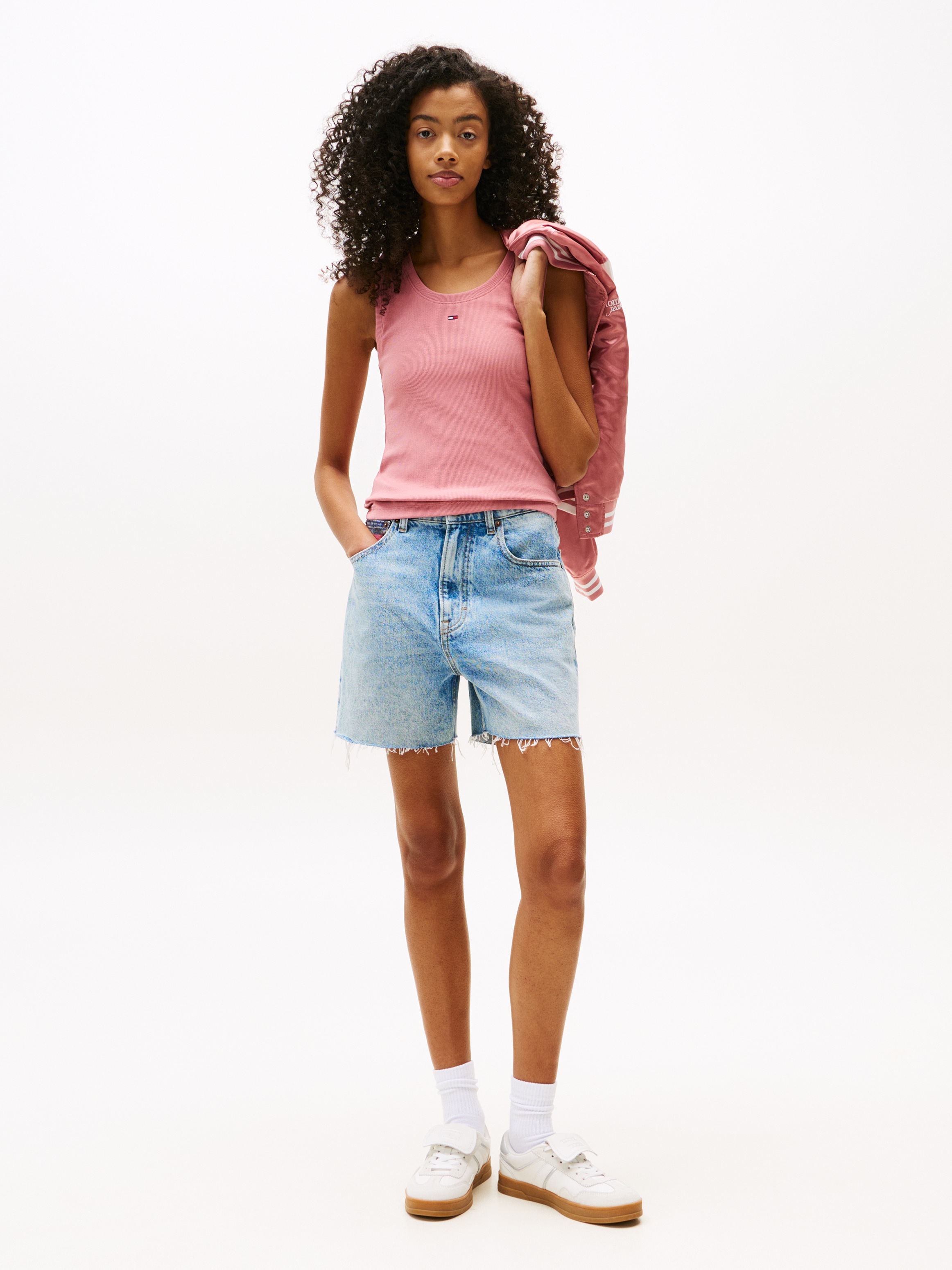 Tommy Jeans Tanktop "TJW ESSENTIAL RIB TANK EXT", mit Logostickerei günstig online kaufen