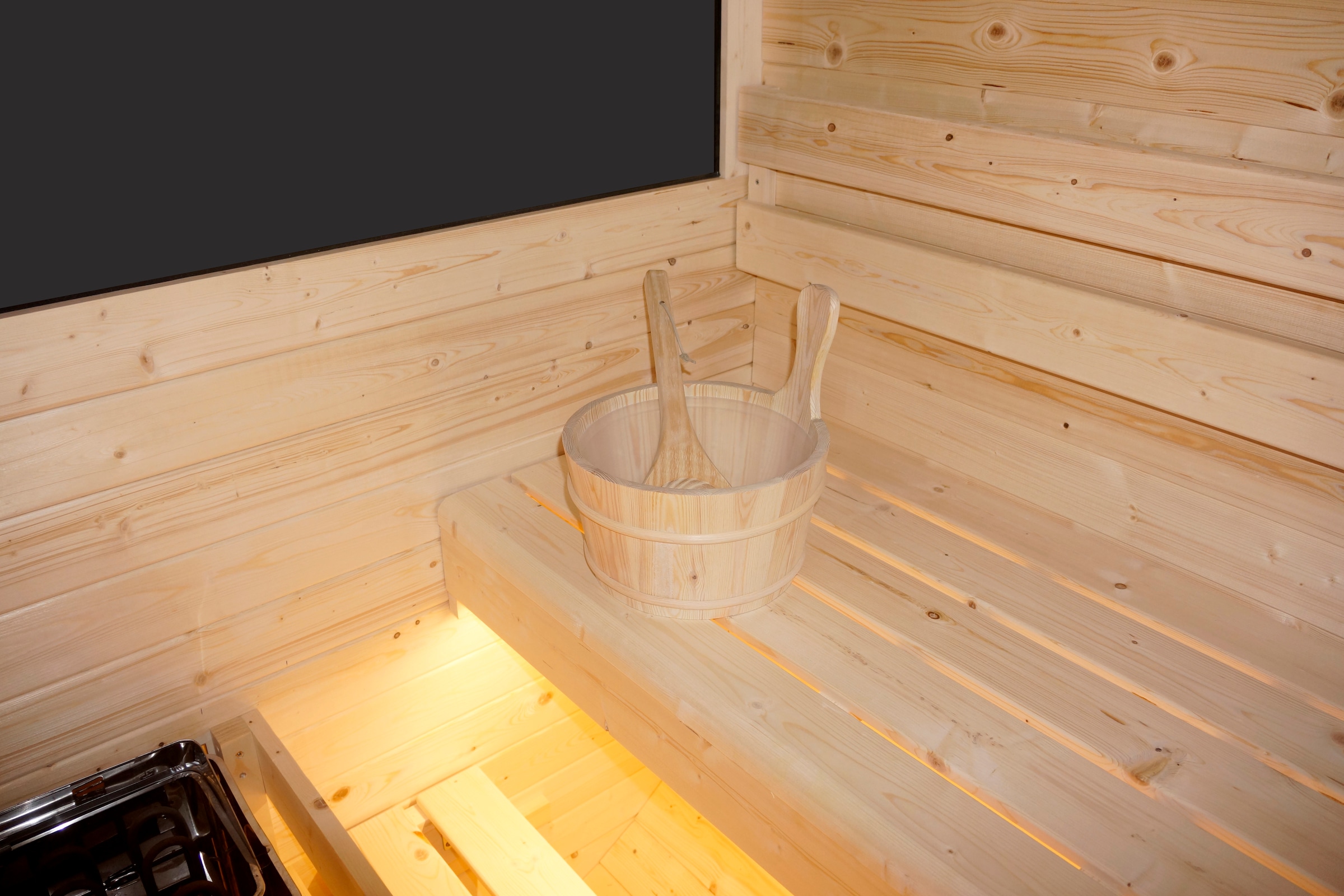 Sanotechnik Sauna »»HANKO« Außensauna« geeignet für 6 Personen, Fichtenholz