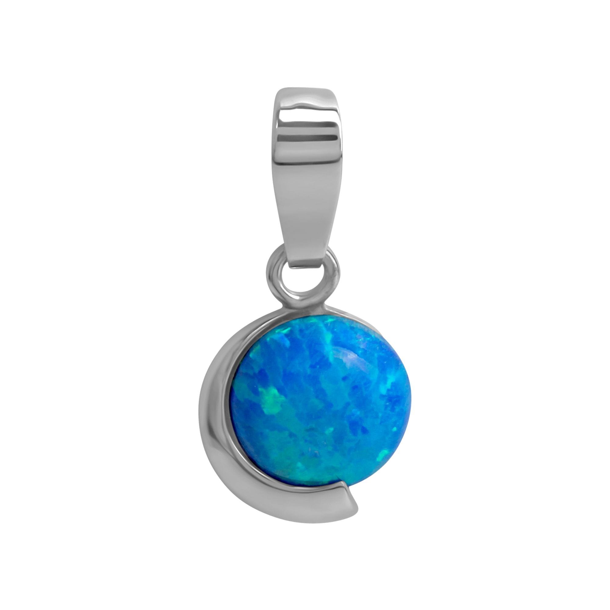 Vivance Kettenanhänger »925/- Sterling Silber rhodiniert imit. Opal blau«  online kaufen | BAUR | Kettenanhänger