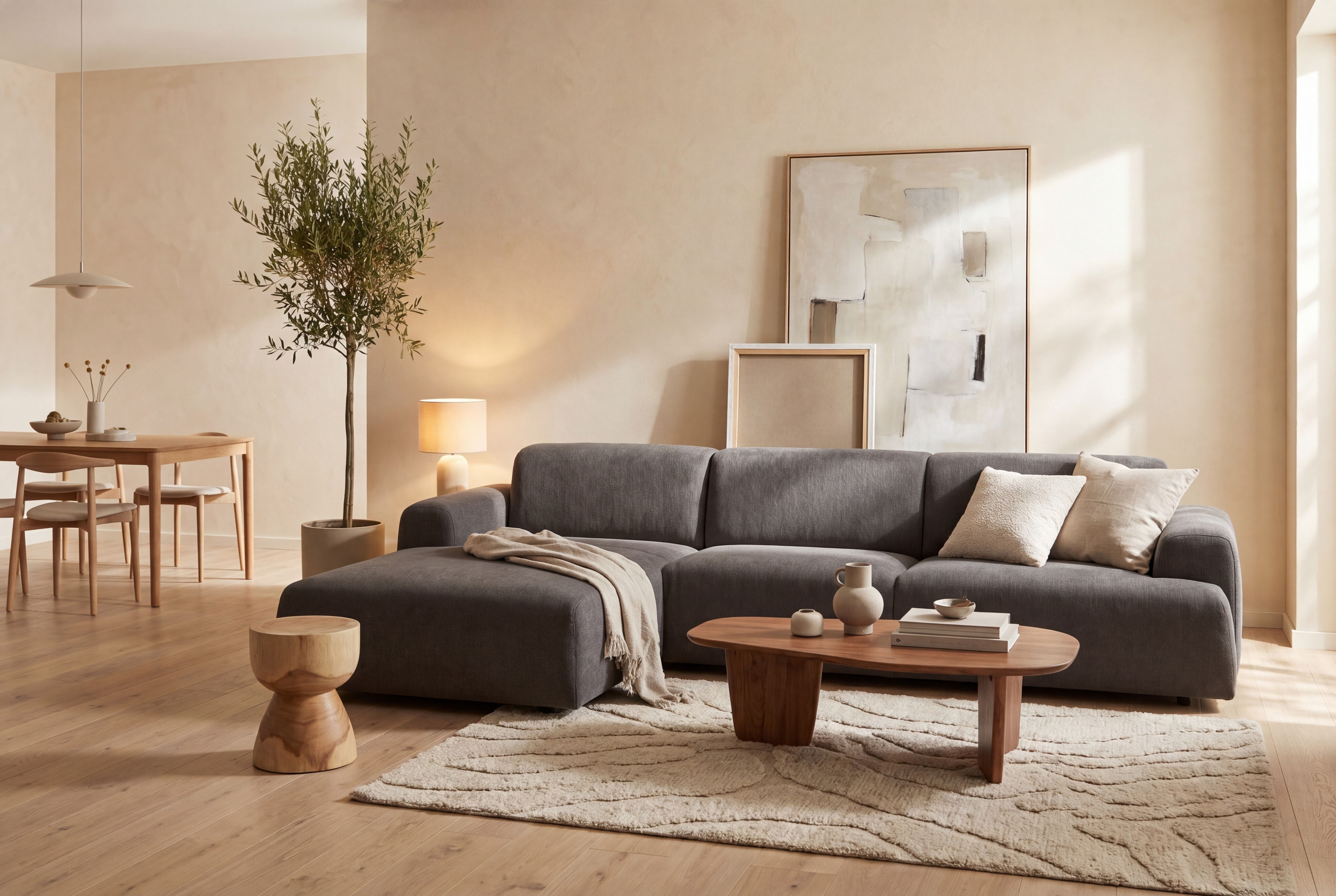 OTTO home Ecksofa "Linkka, Breite 301 cm" L-Form, in einem weichen Chenille-Stoff, mit Wellenunterfederung