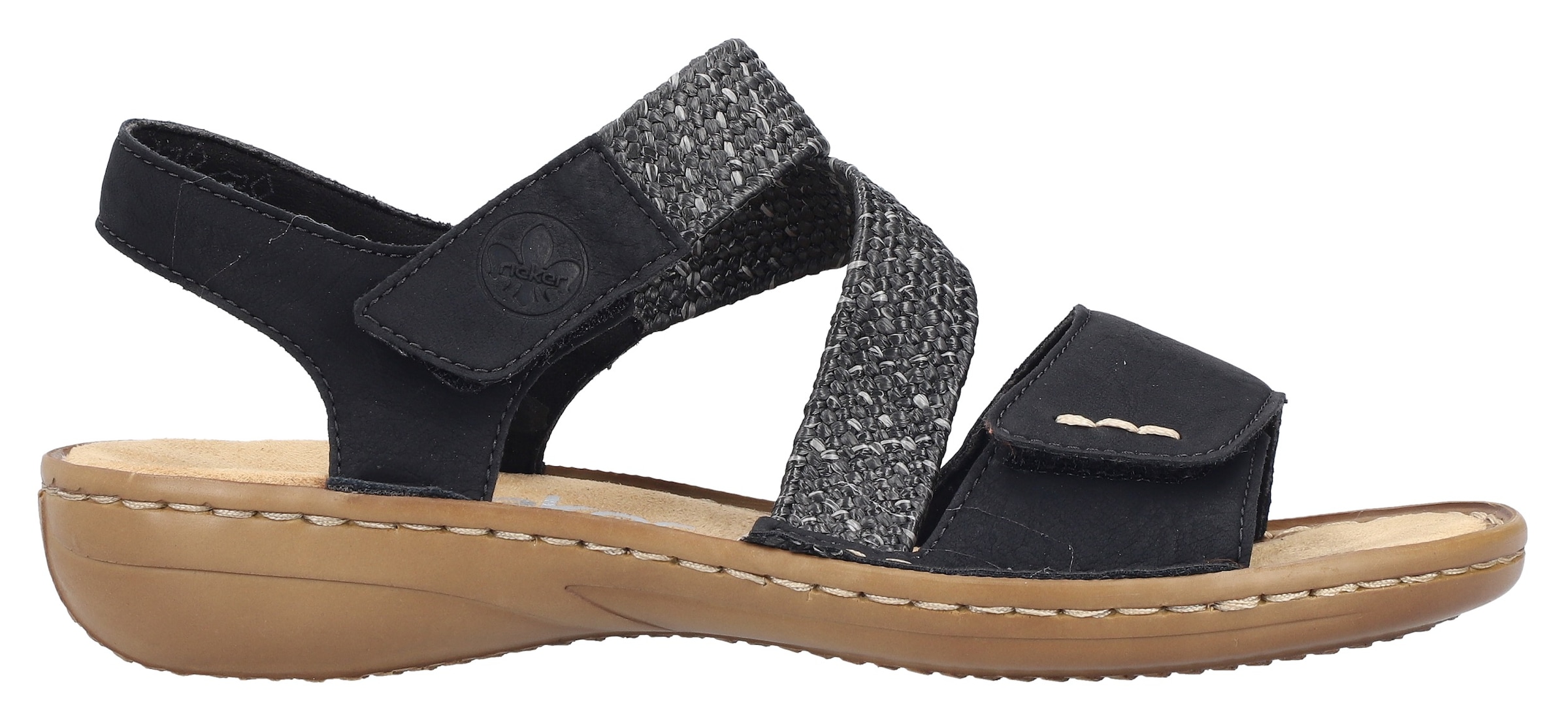 Rieker Sandale, Sommerschuh, Sandalette, Urlaubschuh mit Klettverschlüsse
