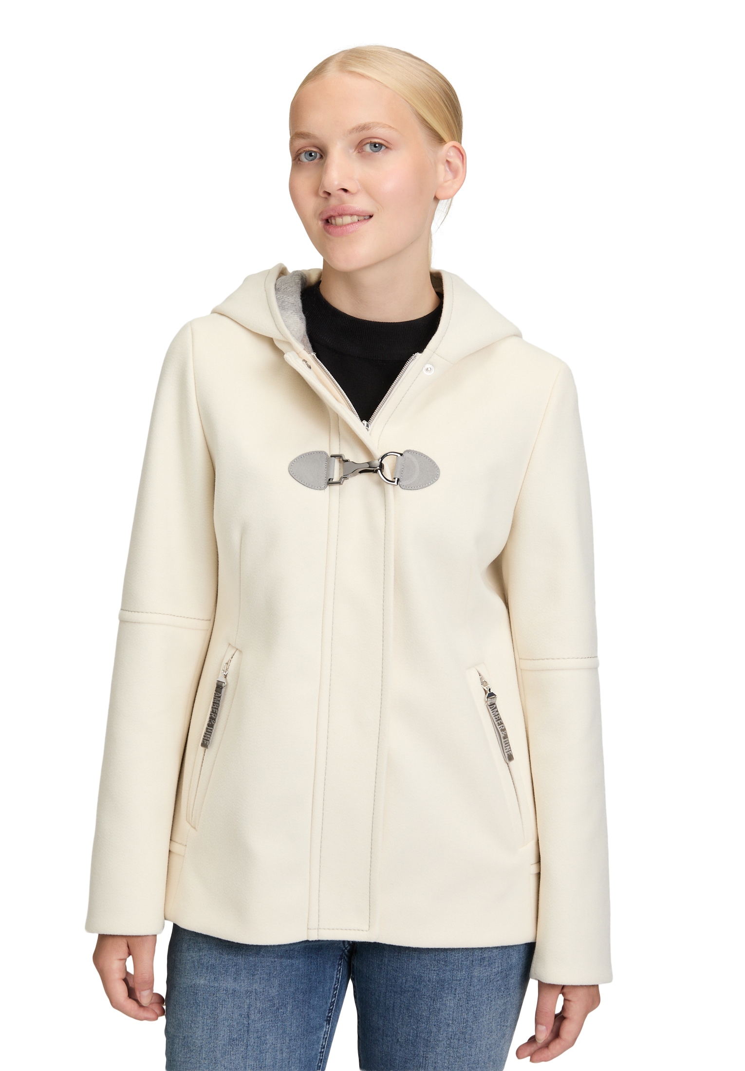 Amber & June Winterjacke "Amber & June Damen Winterjacke mit Kapuze", mit K günstig online kaufen