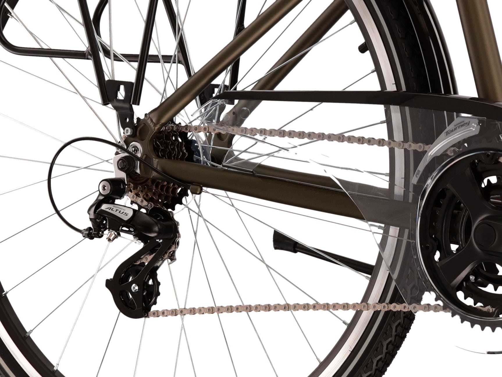 Kross Trekkingrad »KROSS Trekkingrad Trans 1.0 28" khaki«, 21 Gang, Shimano, ALTUS M310 Schaltwerk, Kettenschaltung