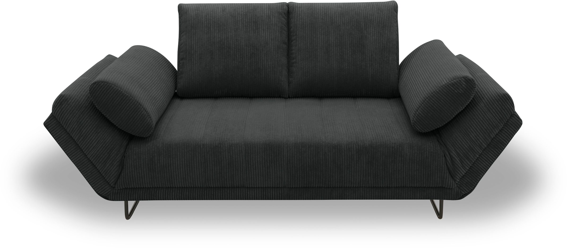 Schlafsofa HOME AFFAIRE, B:250cm T:97cm, grau, 100% Polyester, Jugendzimmer, Sofas, "Jadelyn mit klappbaren Armlehnen, Bettsofa mit Federkern, Breite