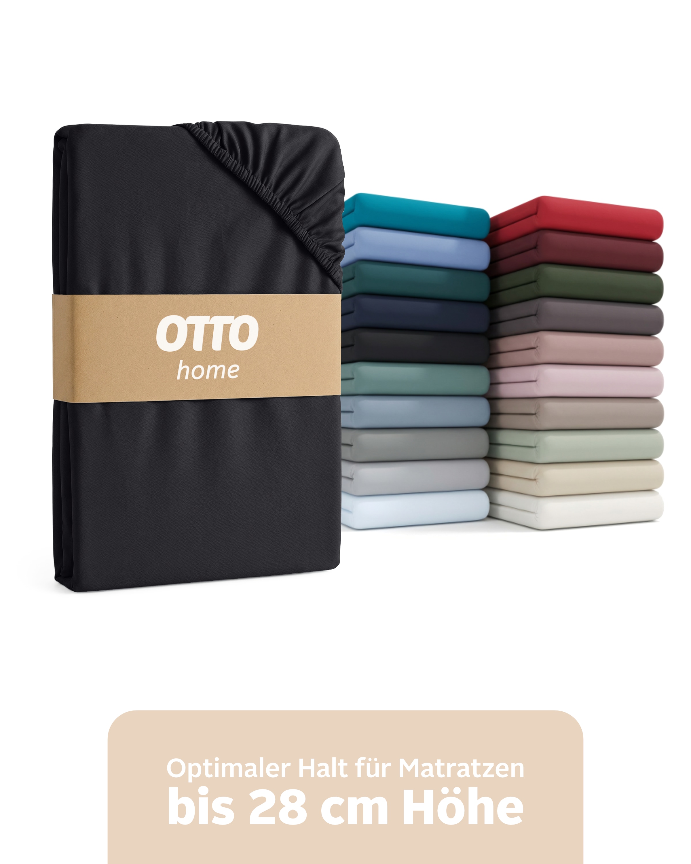 OTTO home "BLACKBERRY in PREMIUM und BASIC Qualität, 100% Baumwolle" für hohe Matratzen bis 28 cm, Bettlaken, Spannbetttuch, Boxspring