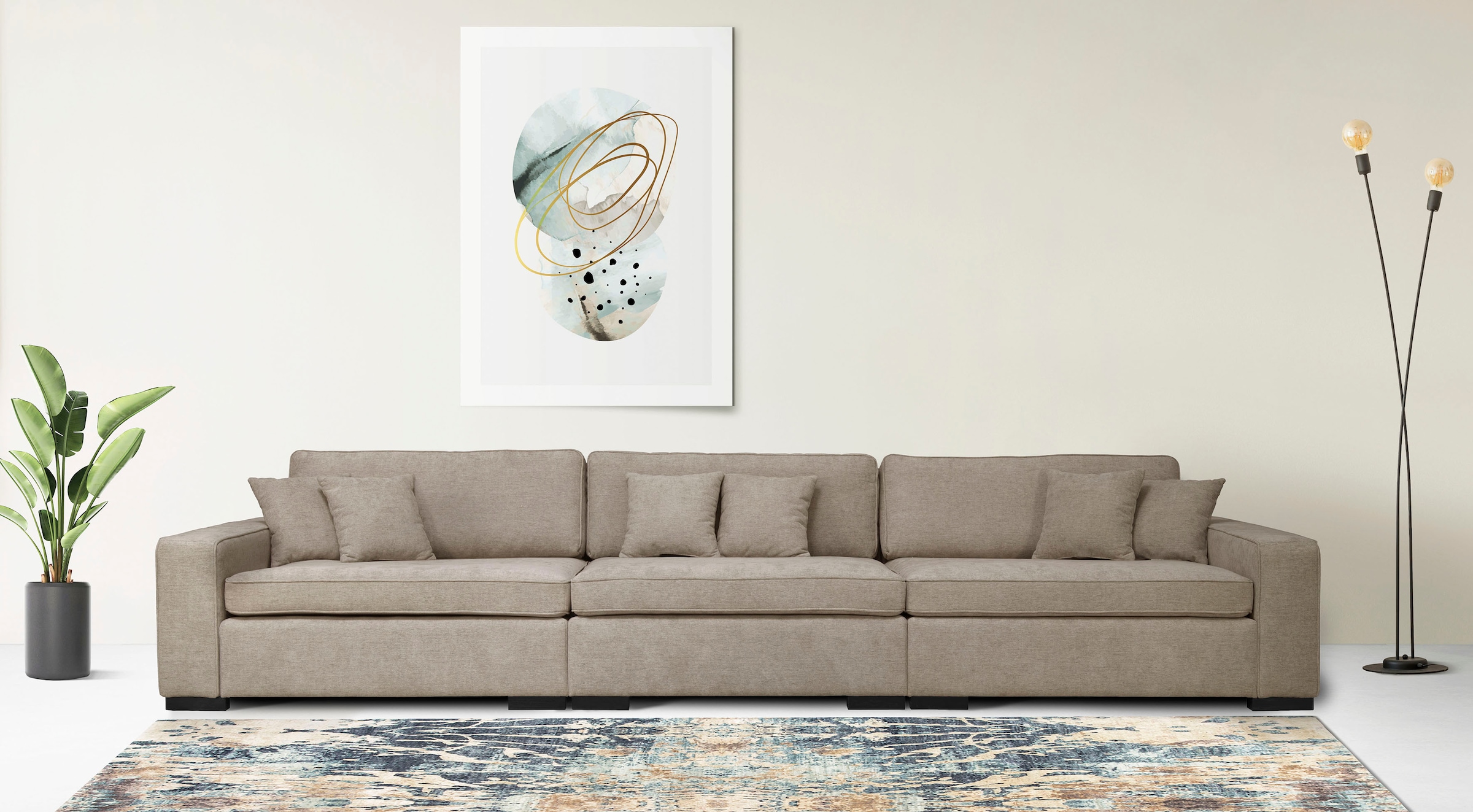 Home affaire 3-Sitzer "Skara", Lounge-Sofa mit Federkernpolsterung, in viel günstig online kaufen