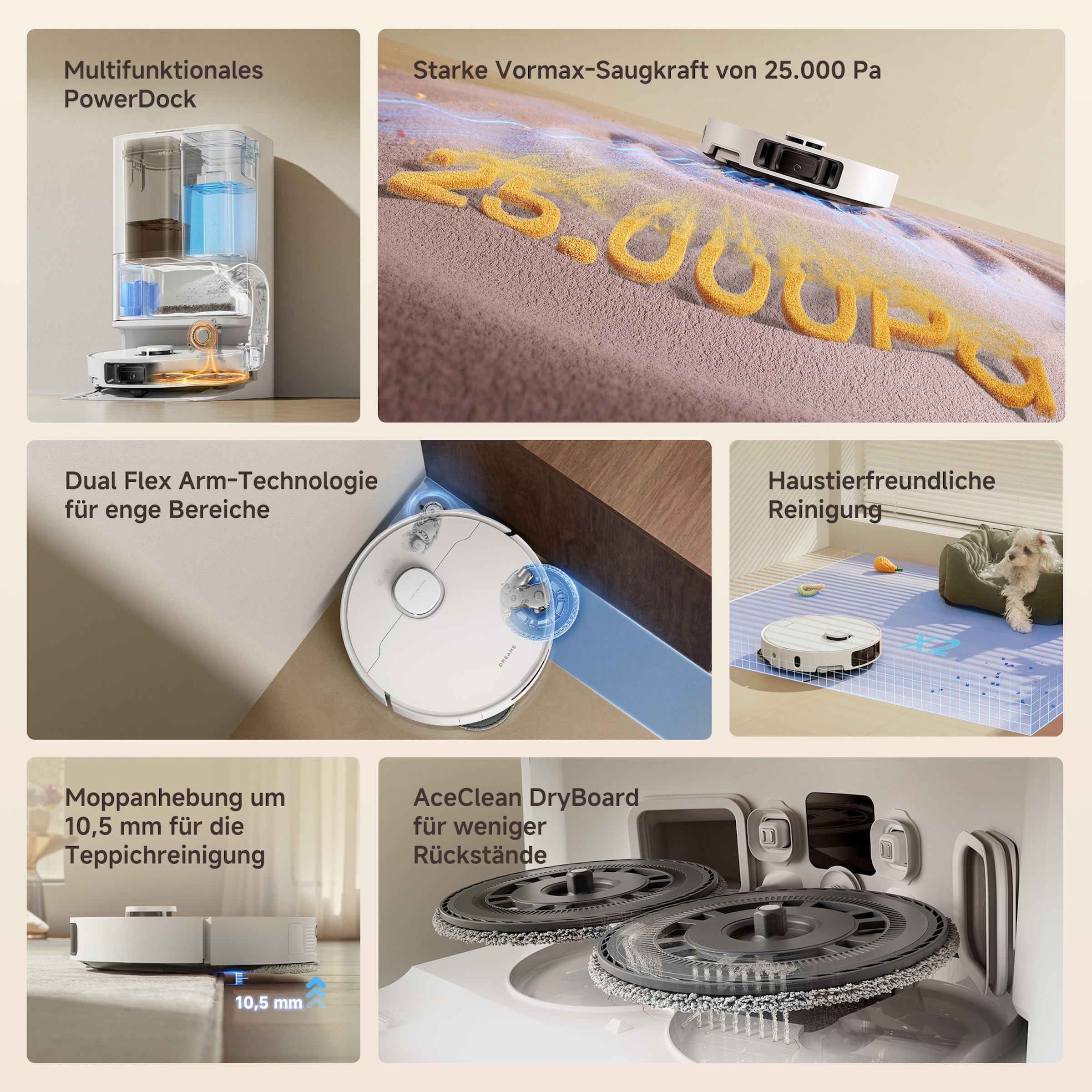 Dreame Saugroboter »mit Wischfunktion L10s Ultra Gen 3 Set« mit Dual-Wischpads, mit flexiblen Roboterarmen, App-Steuerung