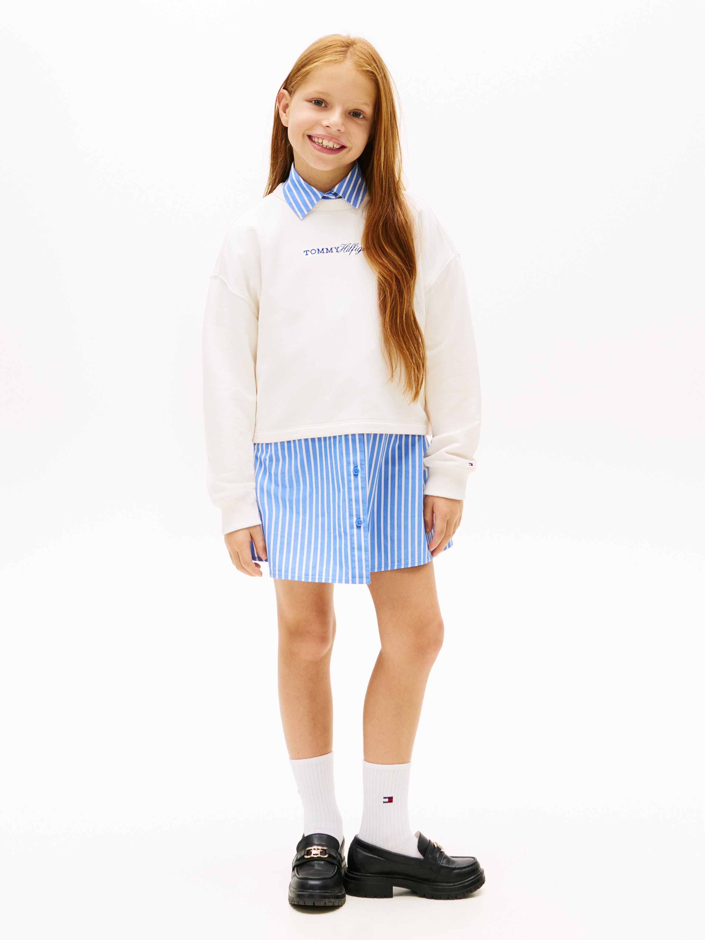 Tommy Hilfiger Sweatshirt »GLITTER TOMMY CREW«, Kinder bis 16 Jahre, regular fit
