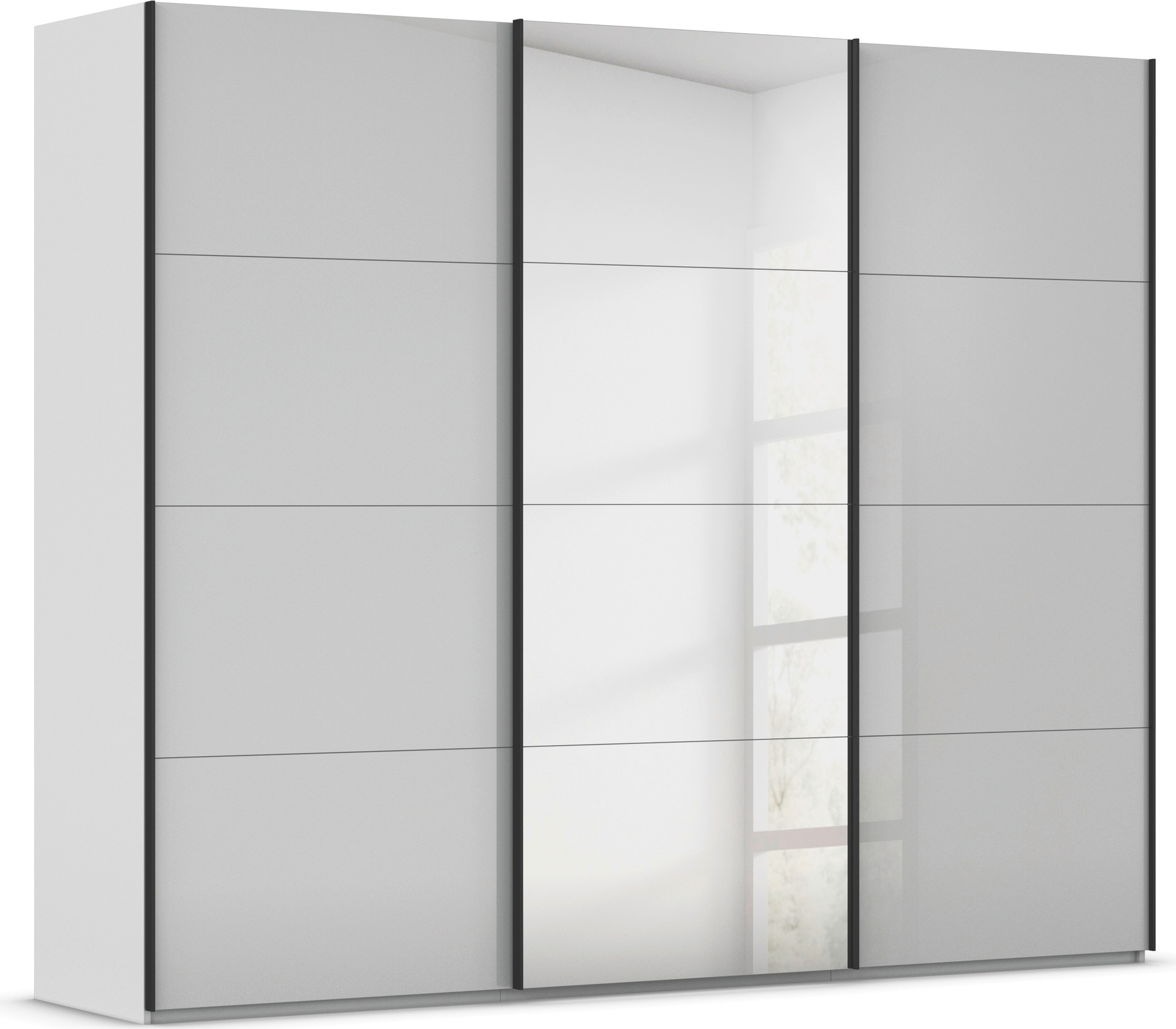 rauch "Kleiderschrank Schrank Garderobe Schlafzimmerschrank SCALE-FYRA" edle viergeteilte Türen Spiegel/Glas-Mix viele Farben MADE IN GERMANY