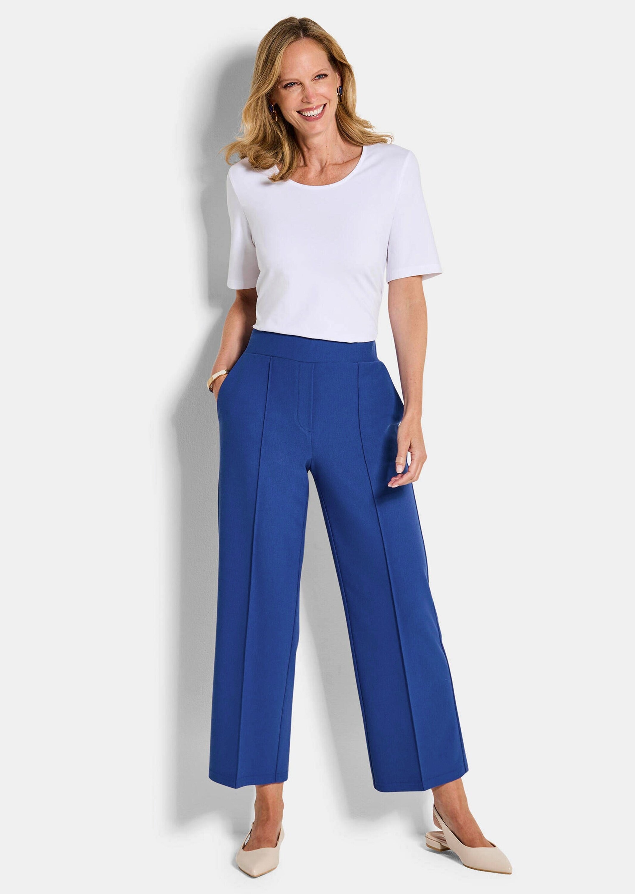 GOLDNER Stoffhose "Verkürzte Hose VERA mit Biesen" günstig online kaufen