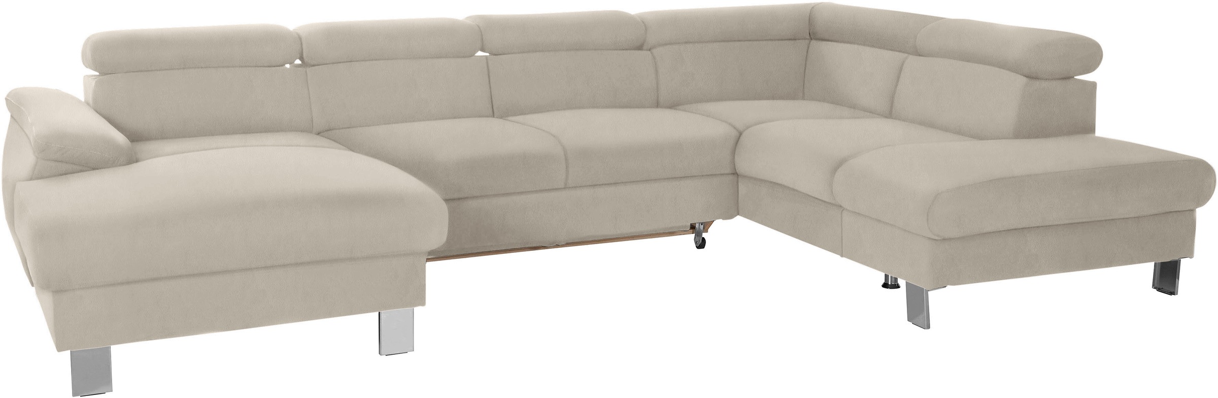 COTTA Wohnlandschaft "Komaris U-Form, B: 320 cm" mit Kopfteilverstellung, optional Schlaffunktion, Bettkasten & Licht