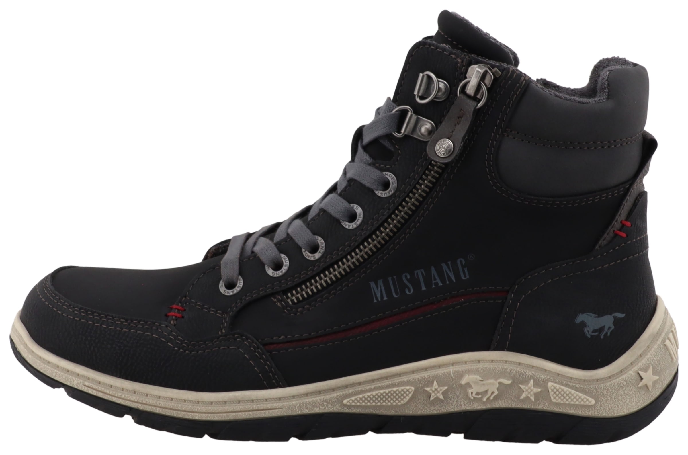 Mustang Shoes Schnürboots »Benedetto«  High Top Sneaker, Schnürboots mit Reißverschluss