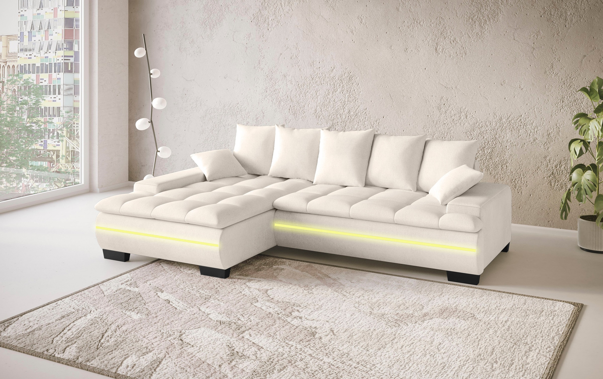 Mr. Couch Ecksofa "Haiti II, L-Form", RGB-LED Beleuchtung, Kaltschaum, wahl günstig online kaufen
