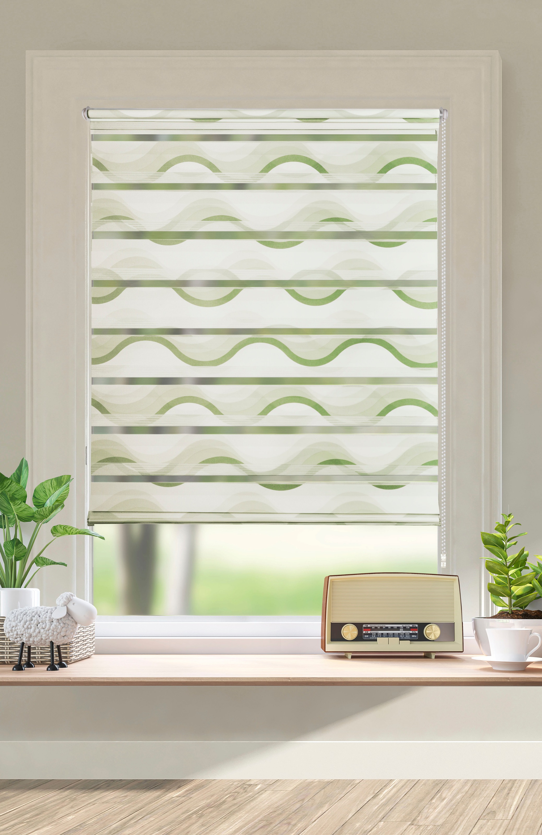 OTTO home Doppelrollo "Welle" Lichtschutz Sichtschutz  Verdunkelung ohne Bo günstig online kaufen