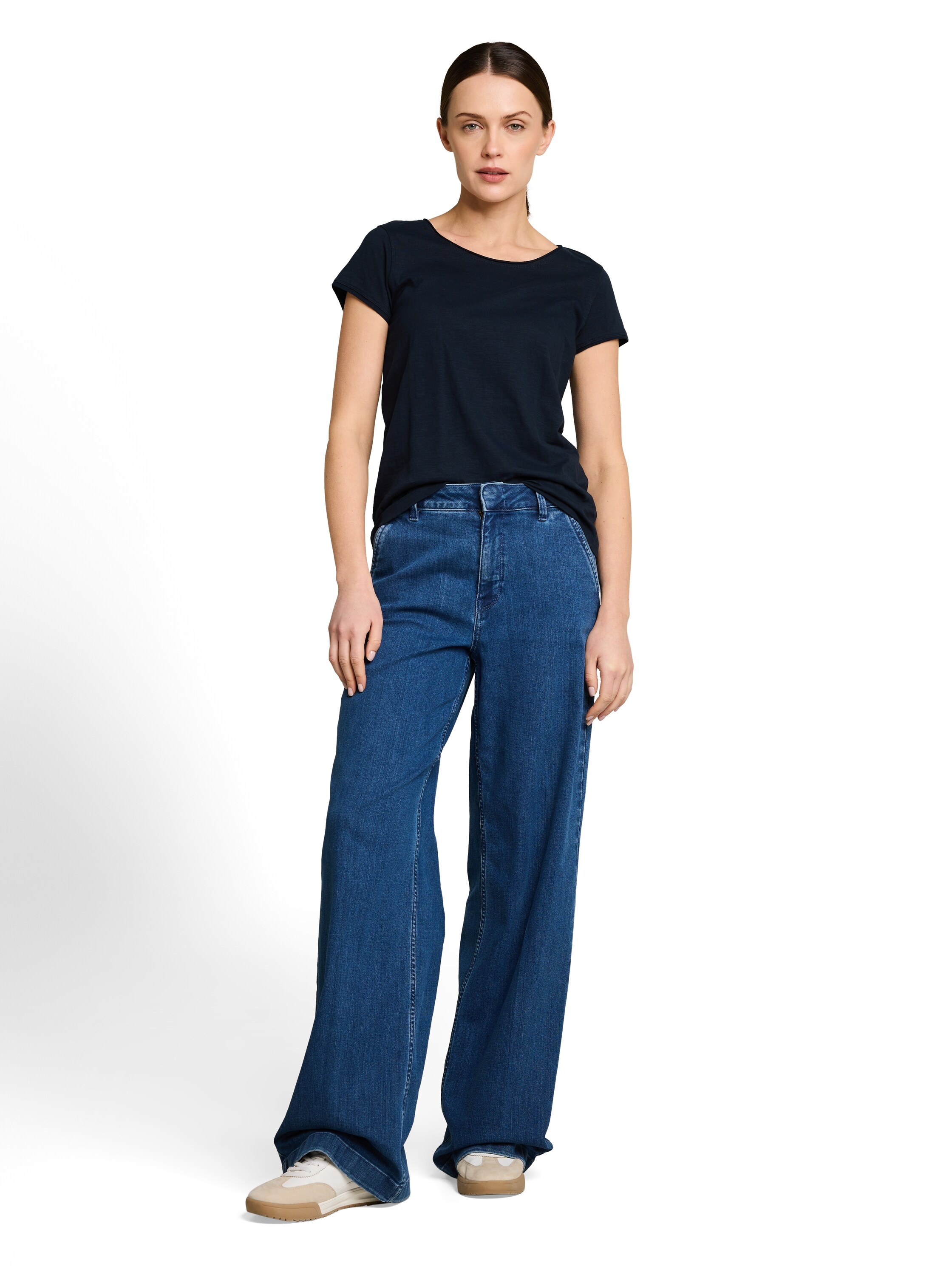 T-Shirt TOM TAILOR, Damen, Gr. L, sky captain, Jersey, Obermaterial: 100% Baumwolle, unifarben, regular fit normal, Rundhals, Shirts T-Shirt 5