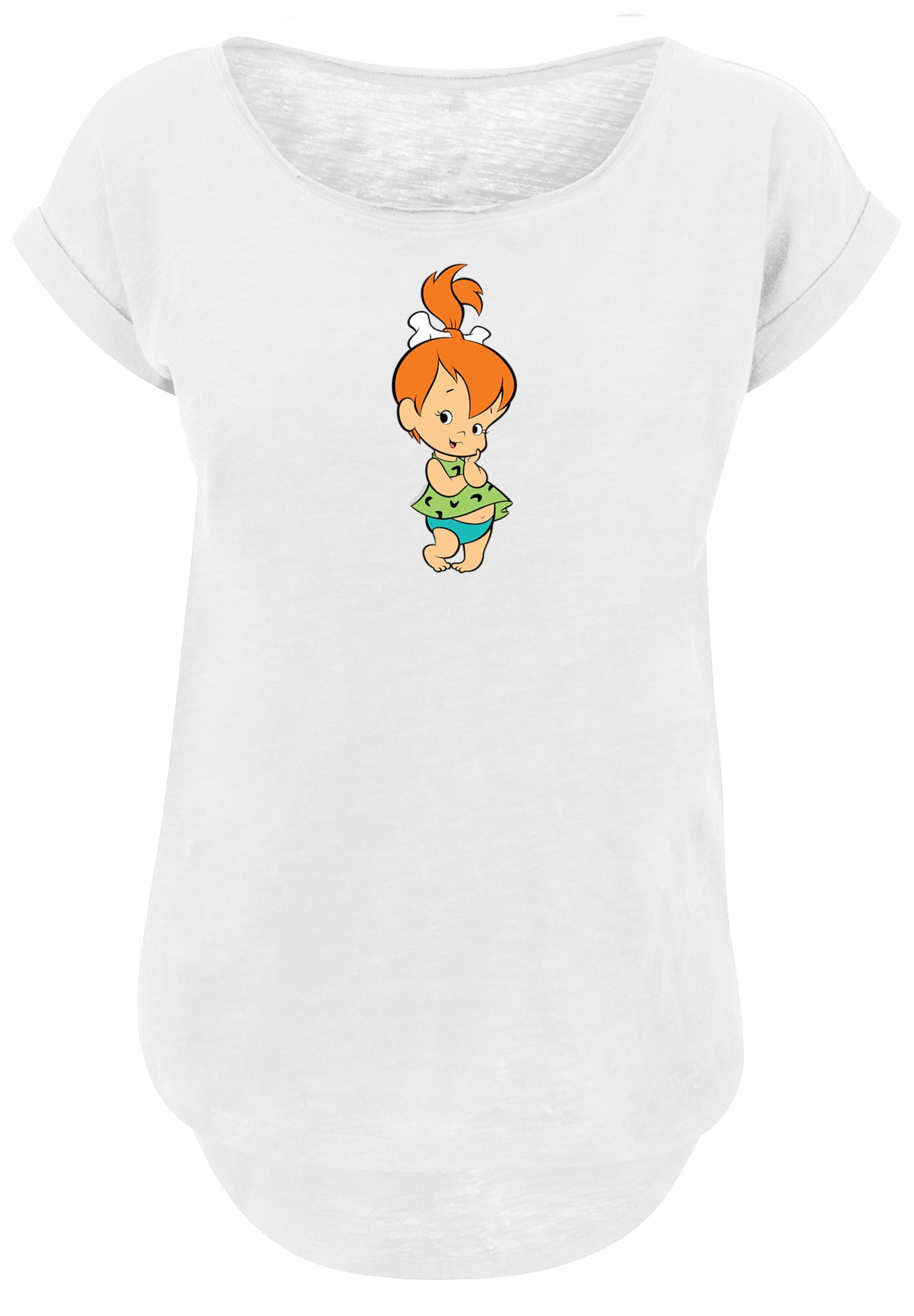 F4NT4STIC T-Shirt »Pebbles Feuerstein«, Damen,Premium Merch,Lang,Longshirt,Bedruckt