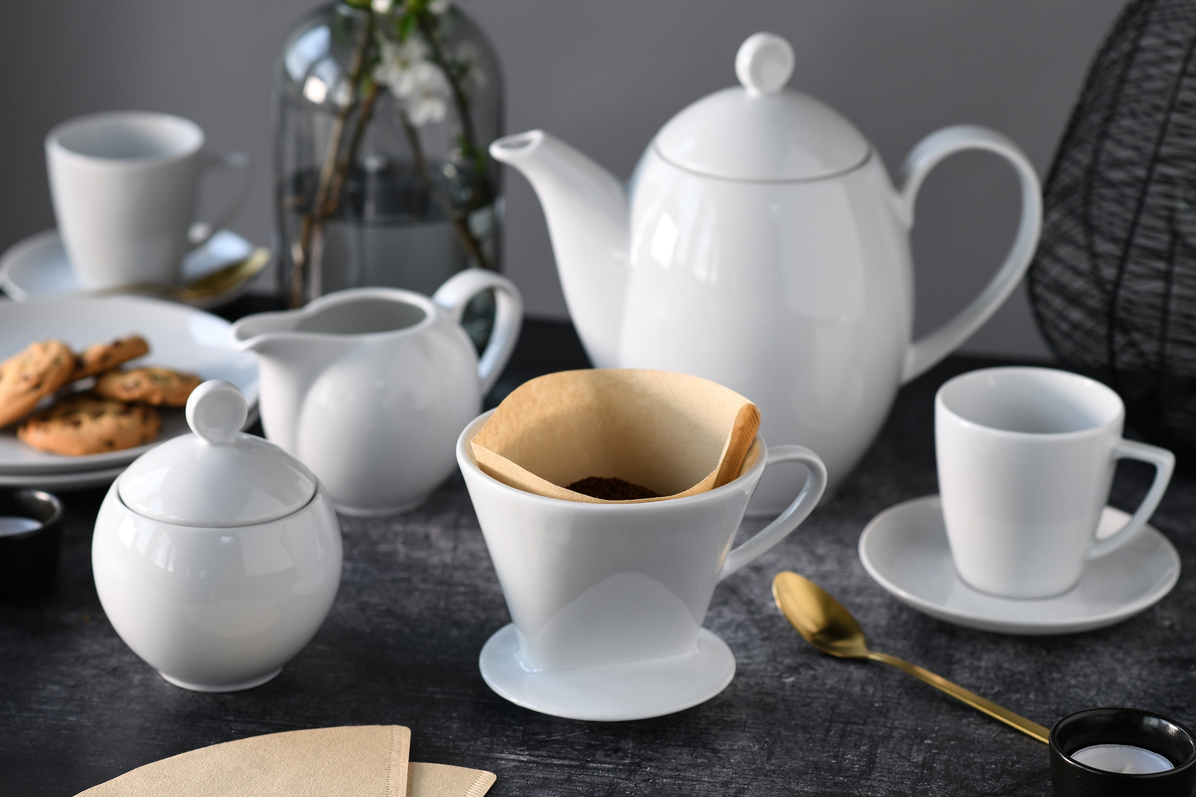 CreaTable Handfilter »Nostalgie Weiss, Kaffeefilter« Robust