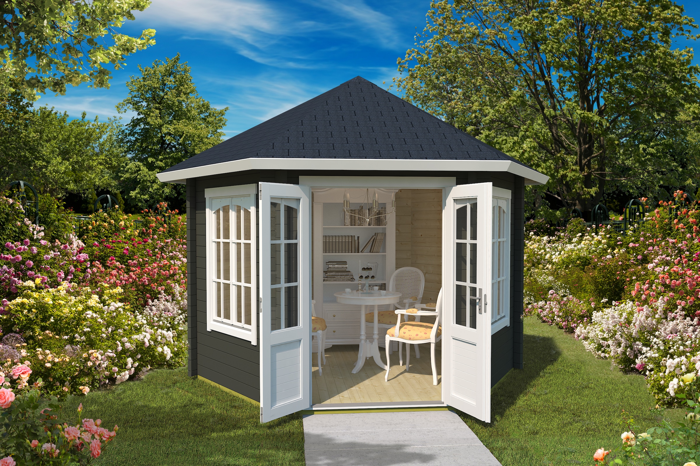 Nordic Holz Gartenhaus "Pavillon RIVERA 44" günstig online kaufen