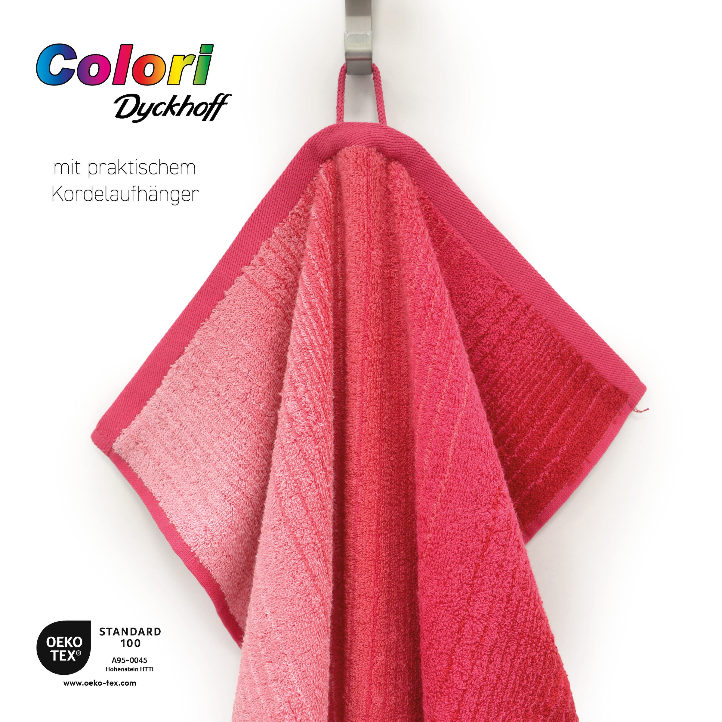 Dyckhoff Handtücher »Colori«, (Set, 2 St.), 2x Handtücher, aus 100% Bio Baumwolle, 450 g/m²
