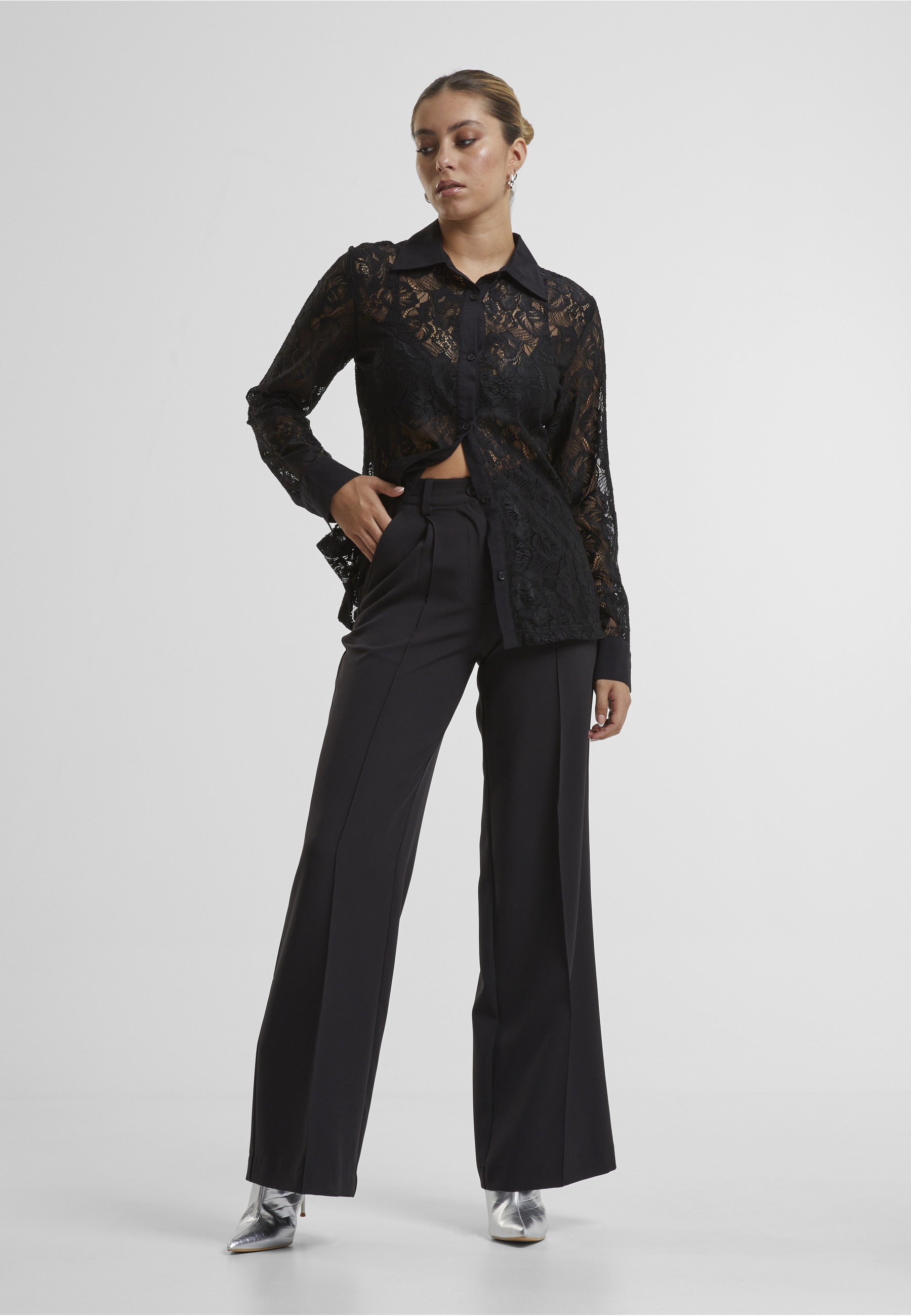 URBAN CLASSICS Klassische Bluse »Urban Classics Ladies Lace Blouse«
