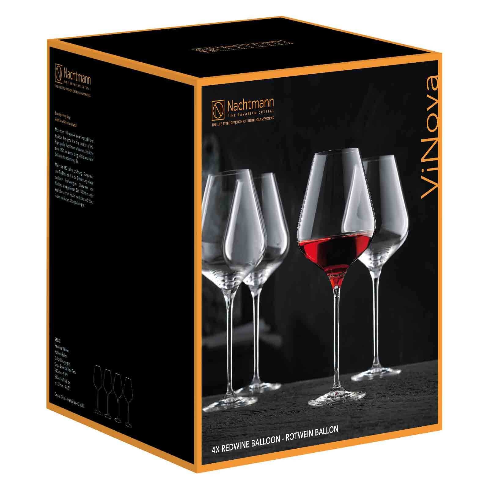 Nachtmann Rotweinglas »Burgundergläser ViNova 840 ml 4er Set transparent«