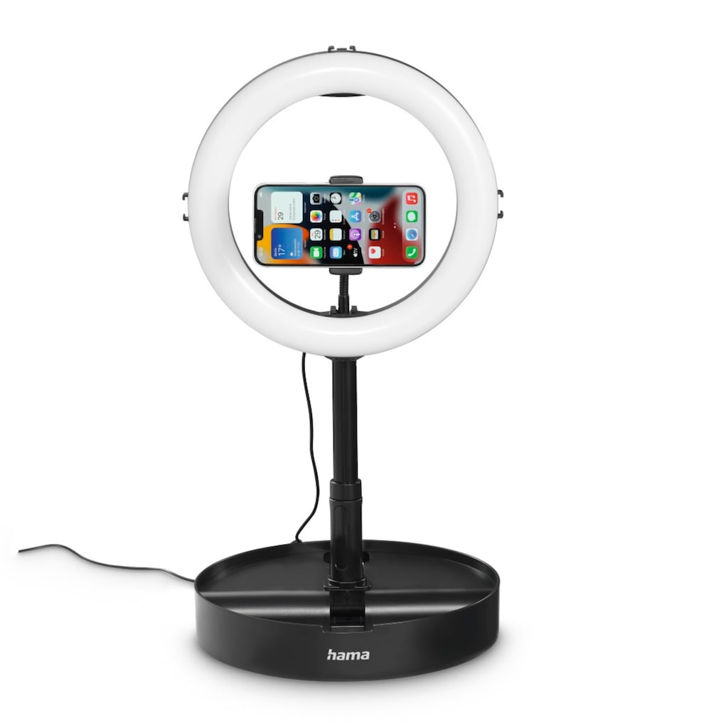 Hama Ringlicht »LED Ringleuchte mit Stativ für Handy, Webcam, Mikrofon, Videokonferenz«