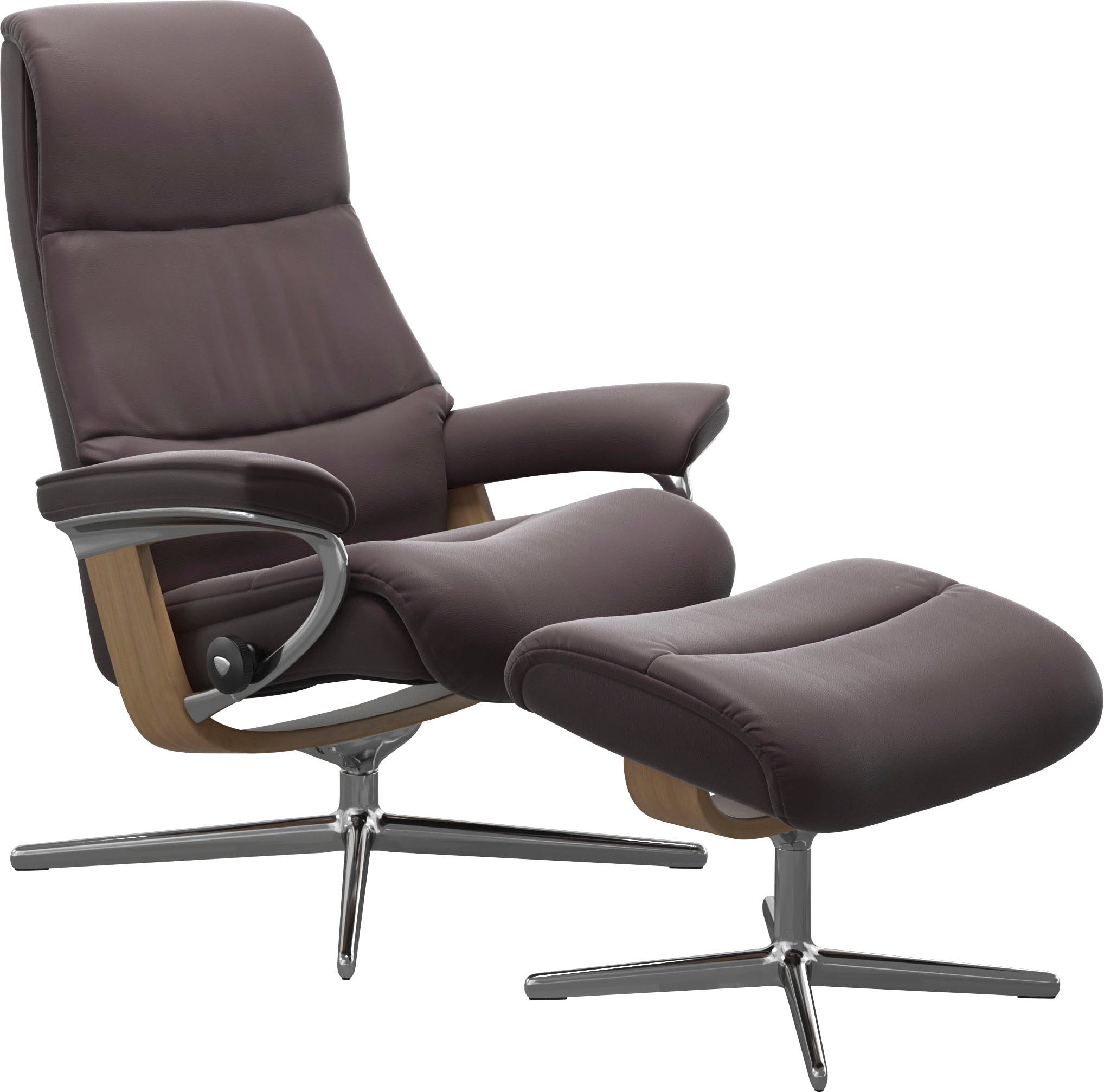 Stressless Fußhocker "View" mit Cross Base, Größe S, M & L, Holzakzent Eiche