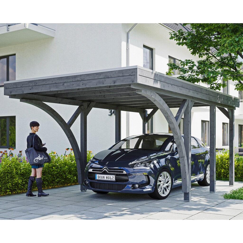 Skanholz Einzelcarport »Friesland Set 6«, Fichtenholz, 270 cm, dunkelgrau