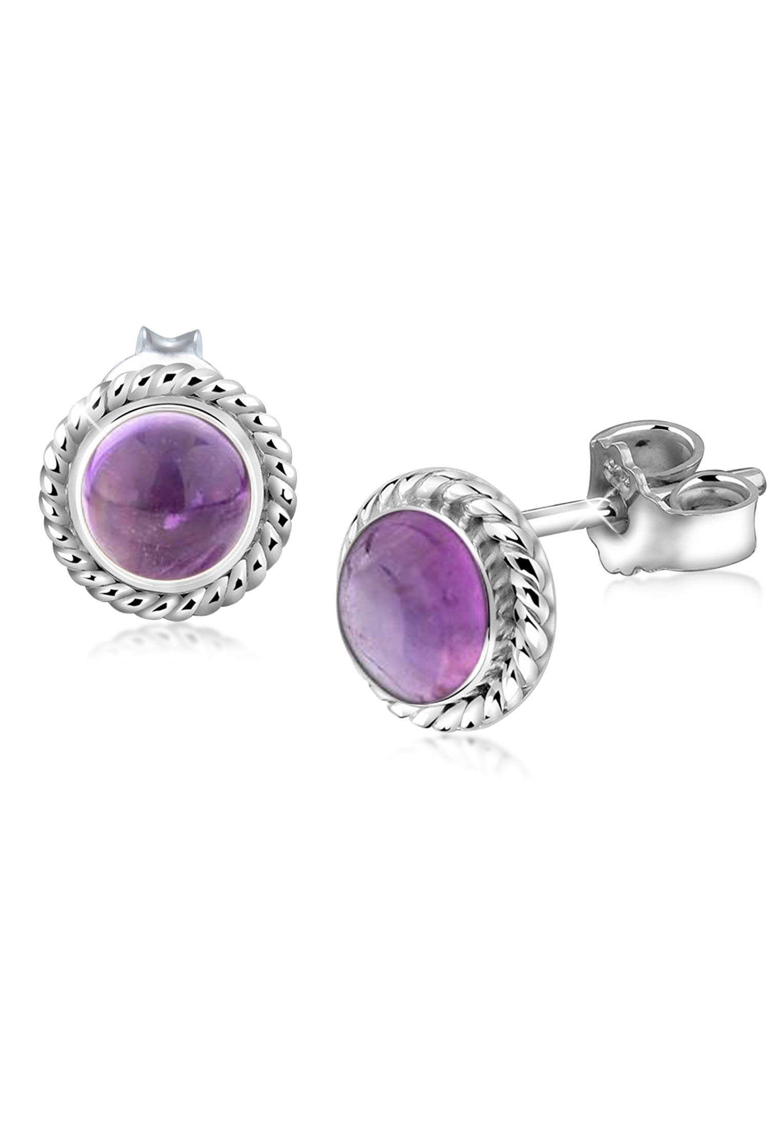 Paar Ohrstecker »Amethyst Geburtsstein Februar Trend 925 Silber«