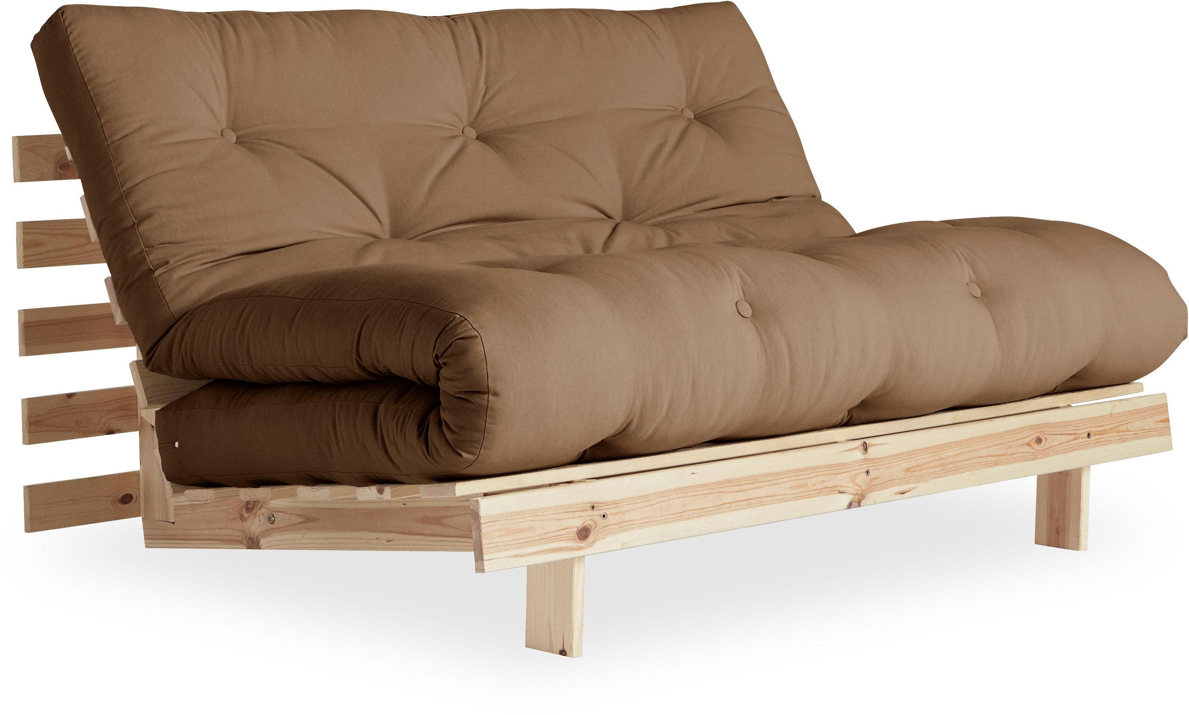 Karup Design Daybett "Roots Sofa Bed, Schlafsofa, Bettfunktion, FSC-Massivholz" Inkl. Futonmatratze, Made in Europe, langlebig, B: 140 oder 160 cm