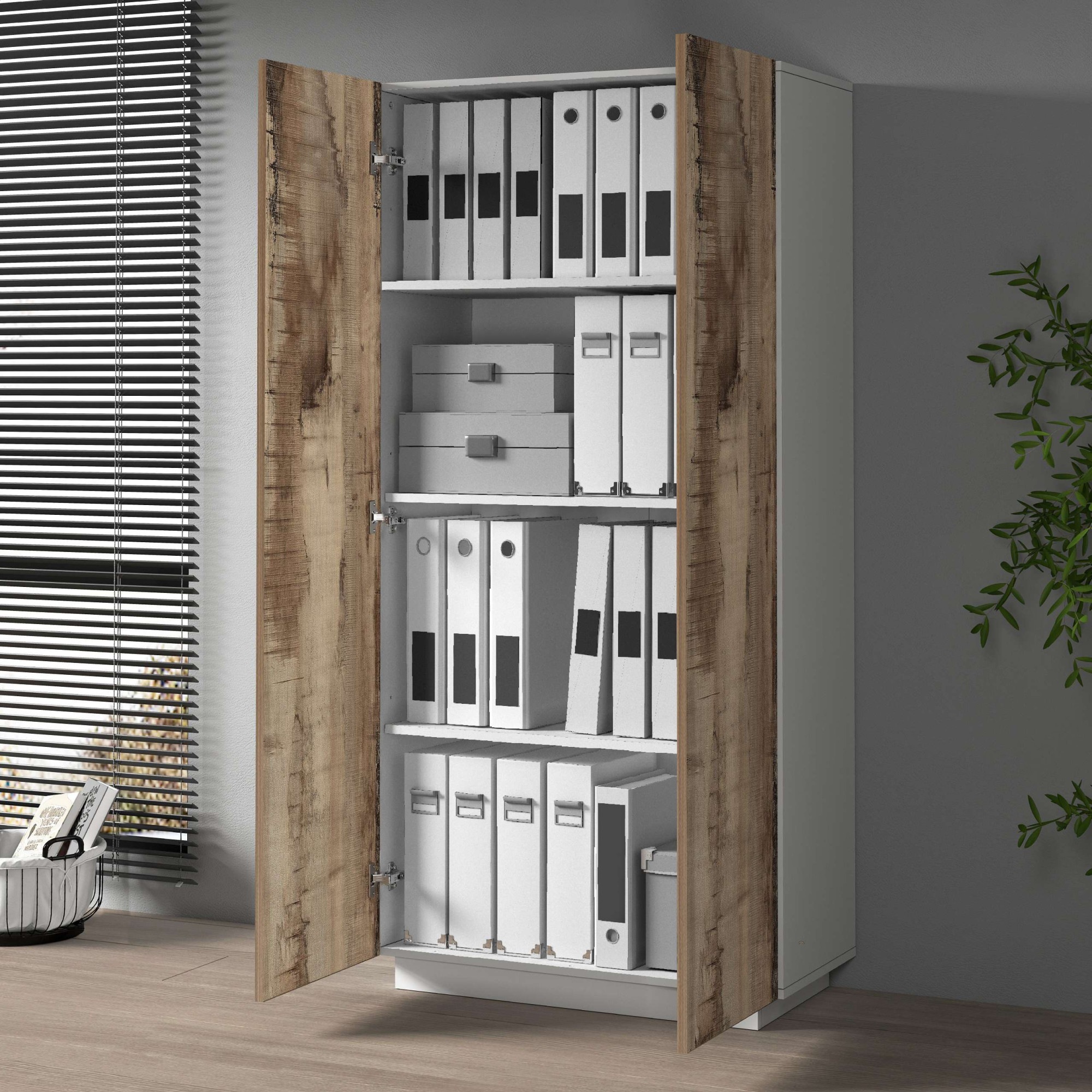 INOSIGN Aktenschrank »Coro, Mehrzweckschrank, Büroschrank mit 2 Türen«, & verstellbare Einlegeböden, Höhe 86 oder 166 cm, Made in Italy