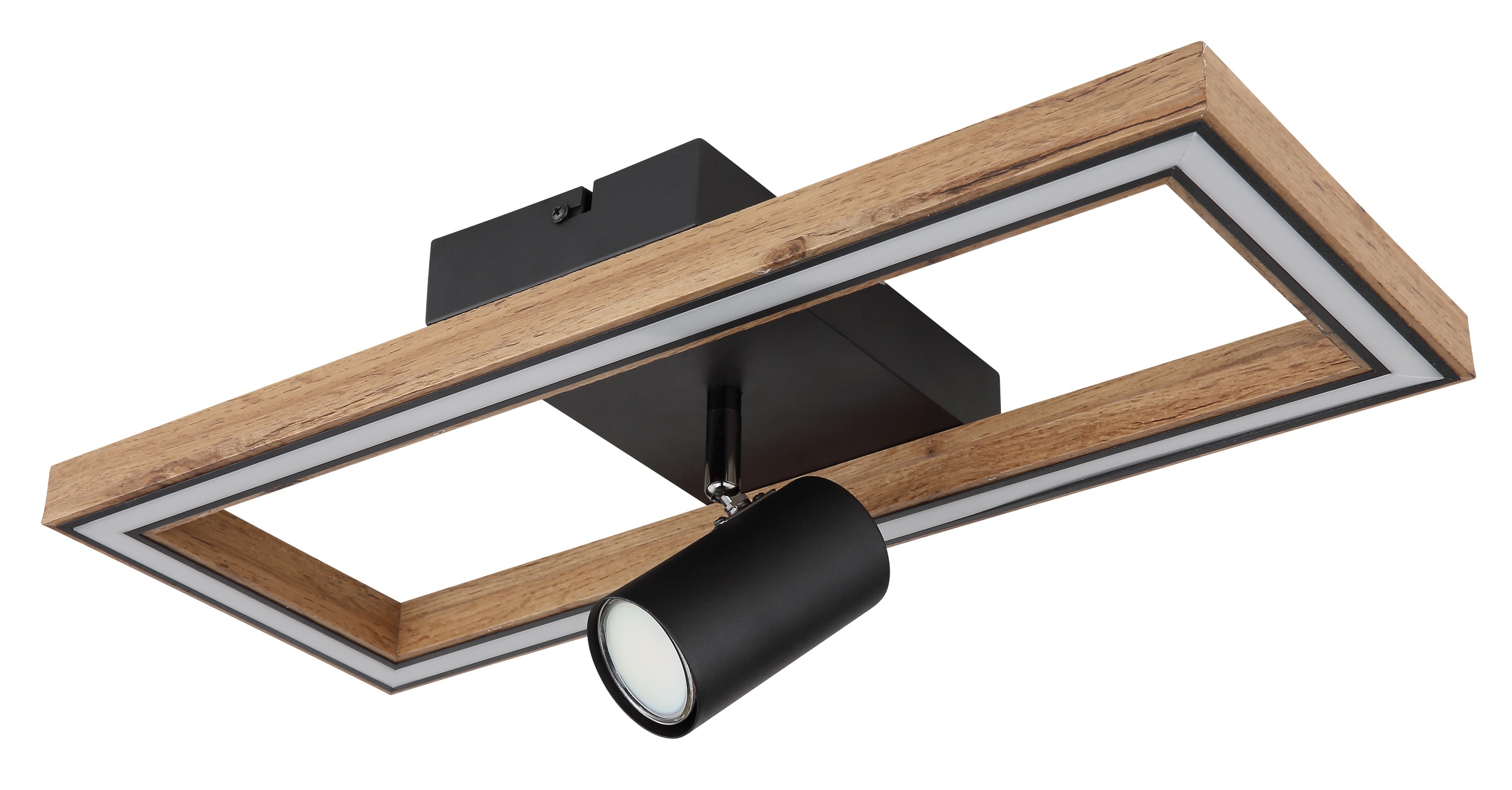 GLOBO LIGHTING LED Deckenleuchte »MANDERA«, Leuchtmittel LED-Modul | LED fest integriert, Deckenlampe/Wohnzimmer/Schlafzimmer/modern/Holz
