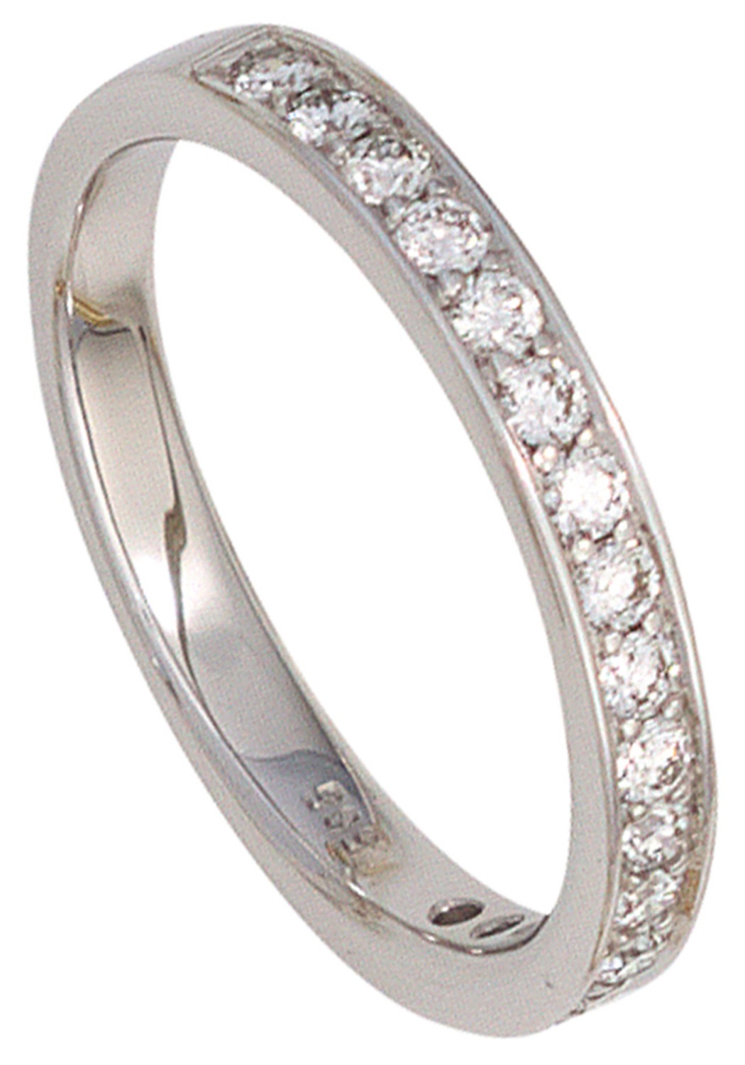 Diamantring JOBO Gr. 52, weiß (weißgold 585), Fingerringe, Damen, 52, SI = kleine Einschlüsse, Diamanten Weißgold 585, Diamanten, Weißgold 585, Diamantring, 585 Weißgold mit 17 Diamanten 2