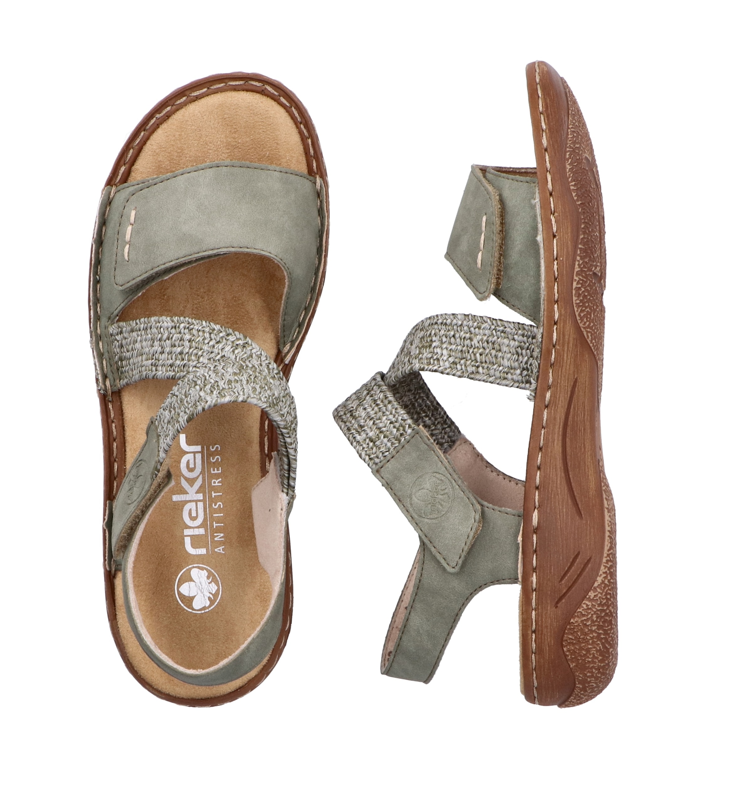 Rieker Sandale, Sommerschuh, Riemchensandale, Sandalette mit Klettverschlüsse