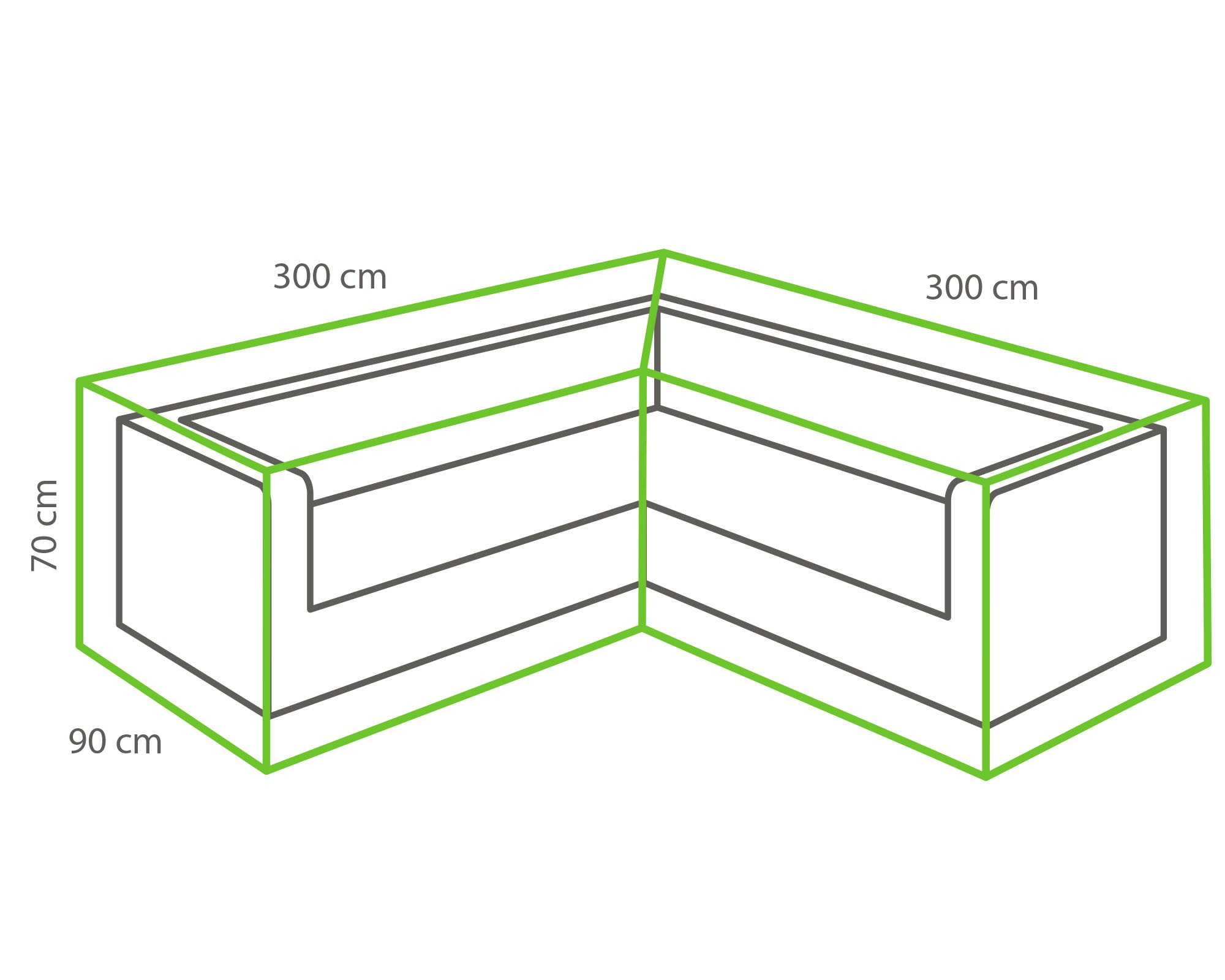winza outdoor covers Gartenmöbel-Schutzhülle, geeignet für Loungeset in L Form, bis 300 cm, Maße 300/90x300/90x70 cm