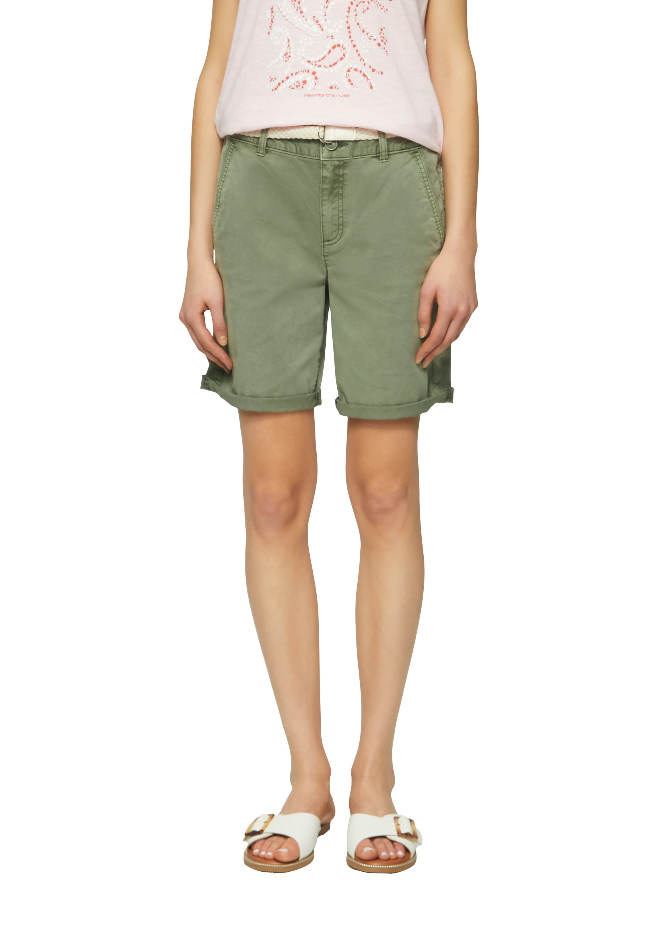 s.Oliver Chinoshorts, Sommerhose mit geflochtenem Gürtel günstig online kaufen