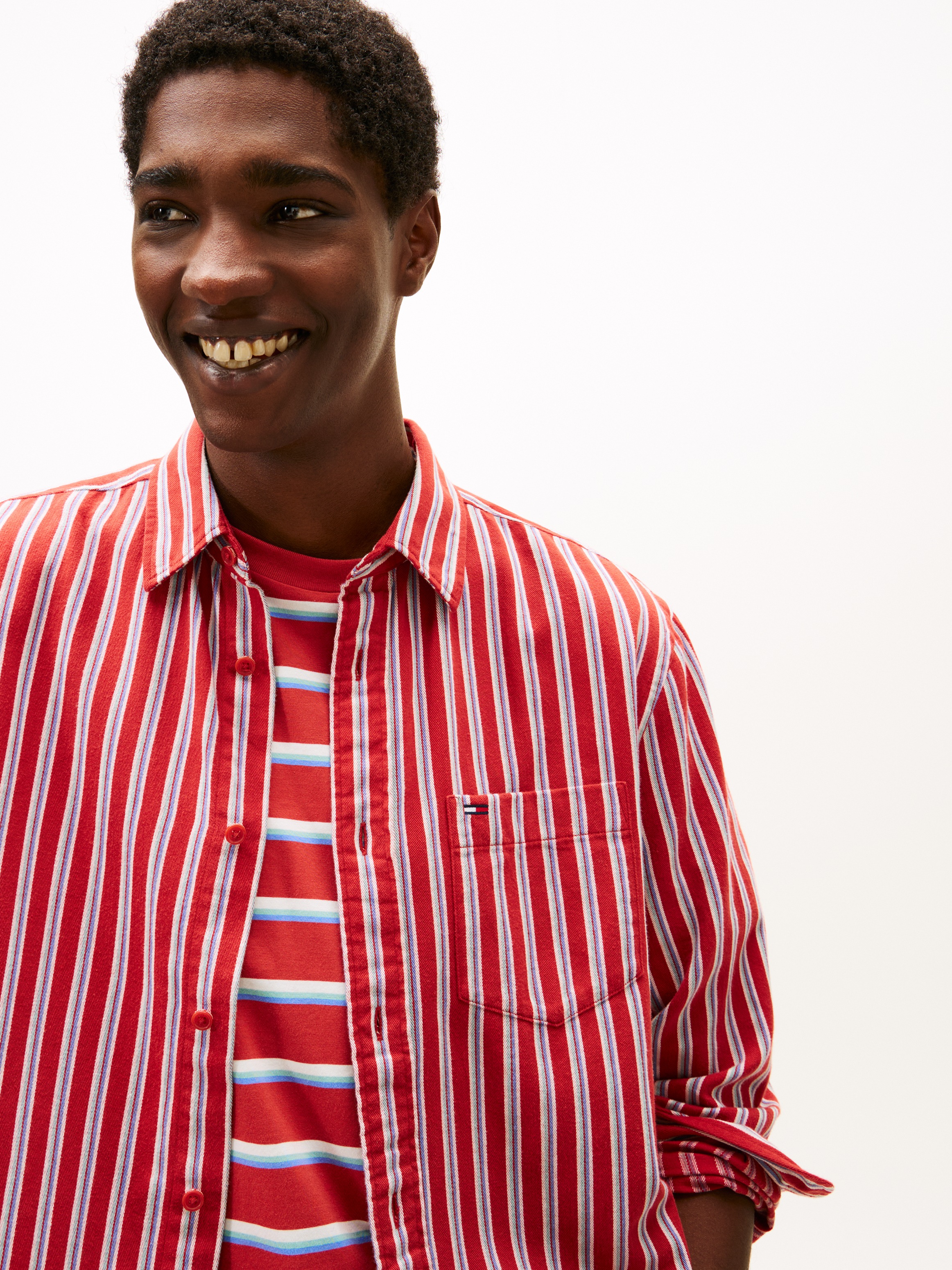 Tommy Jeans Langarmhemd "TJM STRIPE TWILL" gestreift, relaxed fit günstig online kaufen