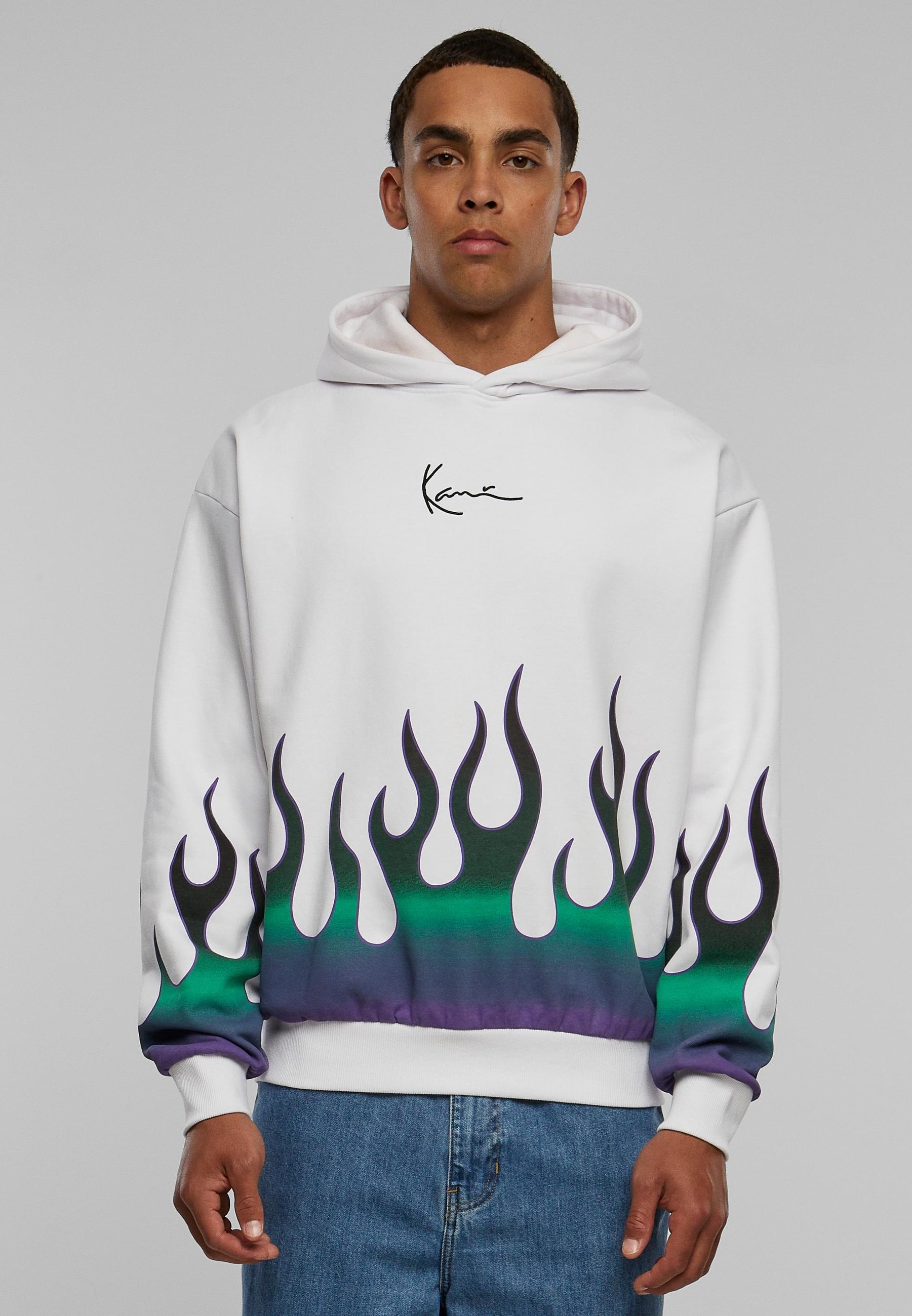 Karl Kani Kapuzensweatshirt »Karl Kani Herren KM233-005-1 KK Small Signature Flame Os Hoodie«, (1 tlg.)
