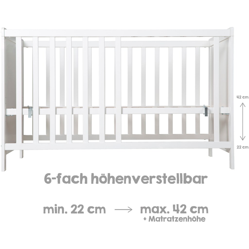 roba® Beistellbett »60x120 cm Universal, weiß«, inklusive Matratze