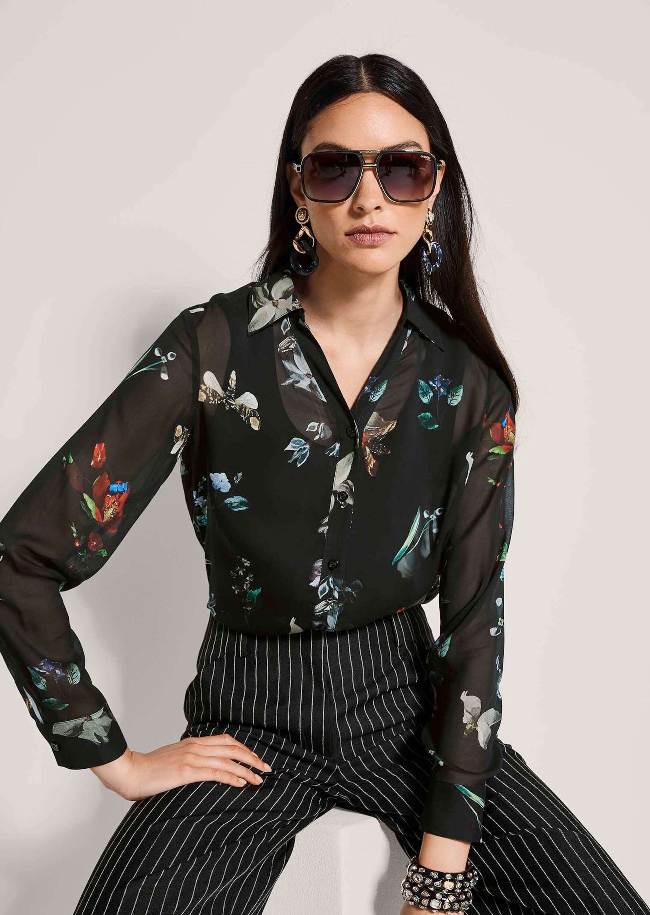 MADELEINE Langarmbluse »Bluse Viskosebluse mit floralem Muster«