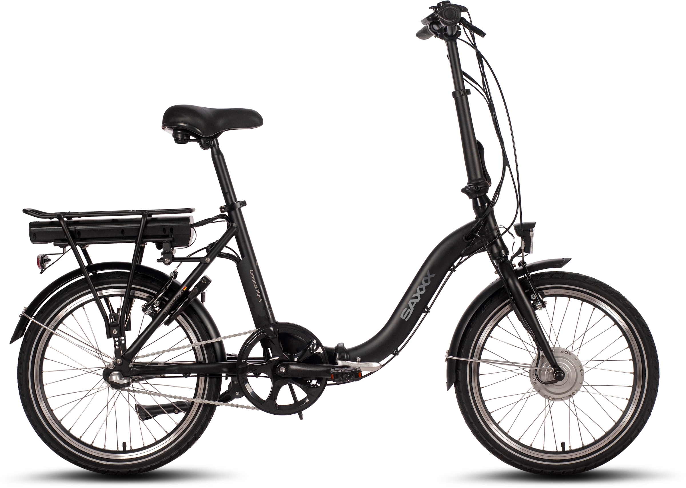 SAXXX E-Bike »Compact Plus S«, 3 Gang, Frontmotor 250 W, Pedelec, Elektrofahrrad für Damen u. Herren, Faltrad