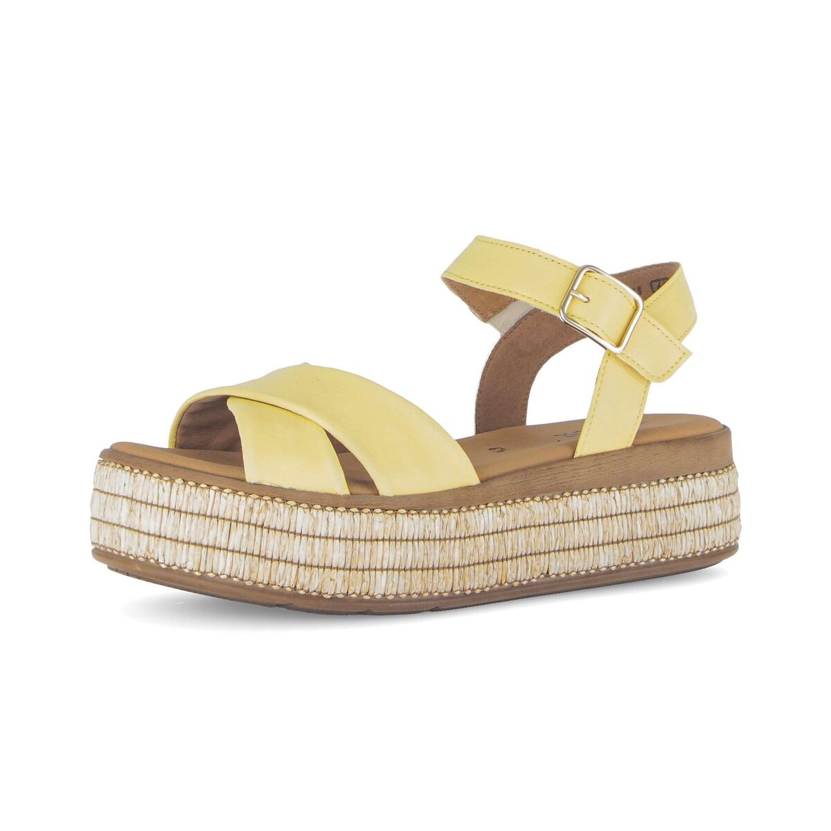 Plateausandaletten GABOR "Plateau Sandale", Damen, Gr. 40,5, gelb, Schuhe