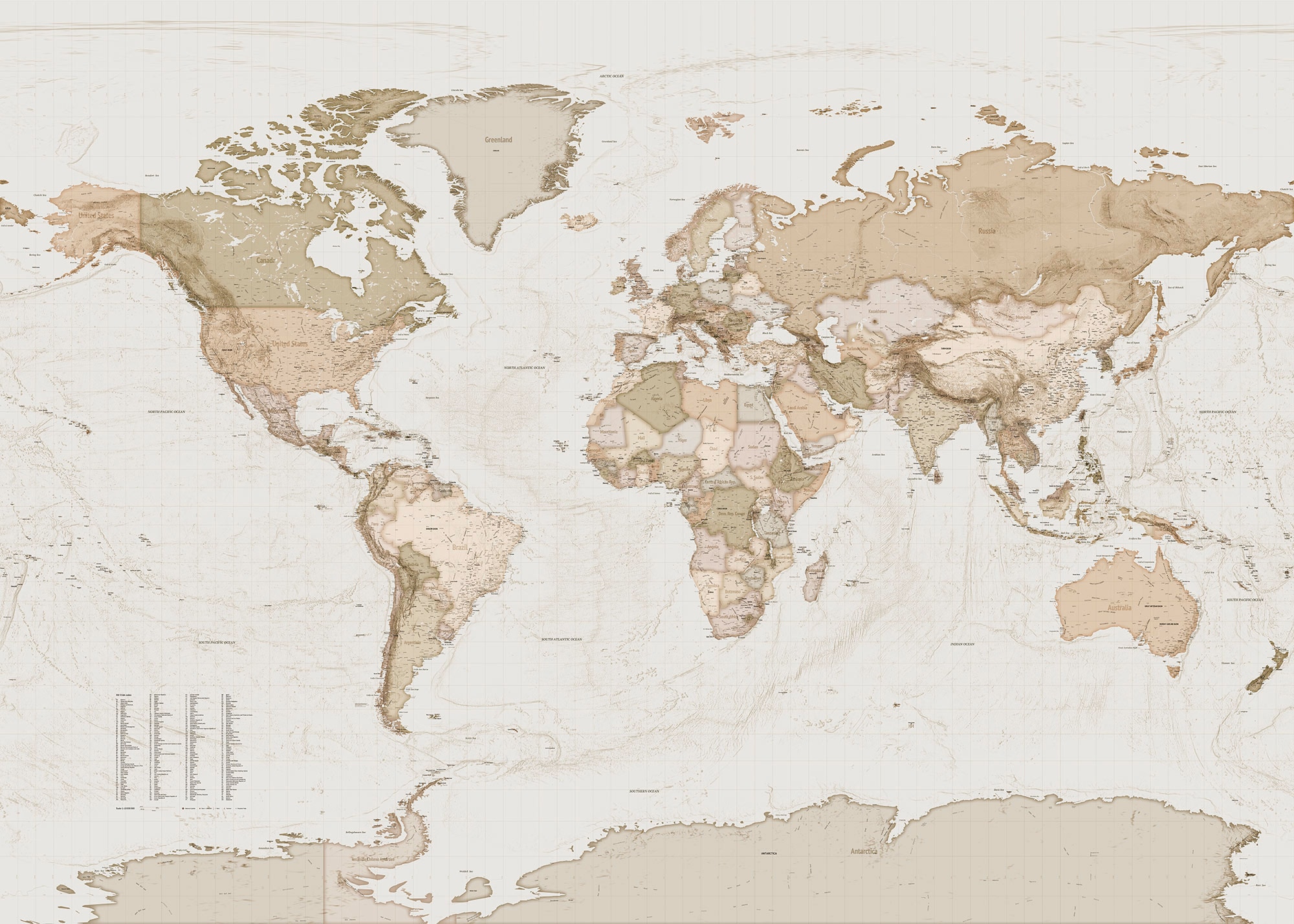 Komar Vliestapete "Earth Map", 350x250 cm (Breite x Höhe)