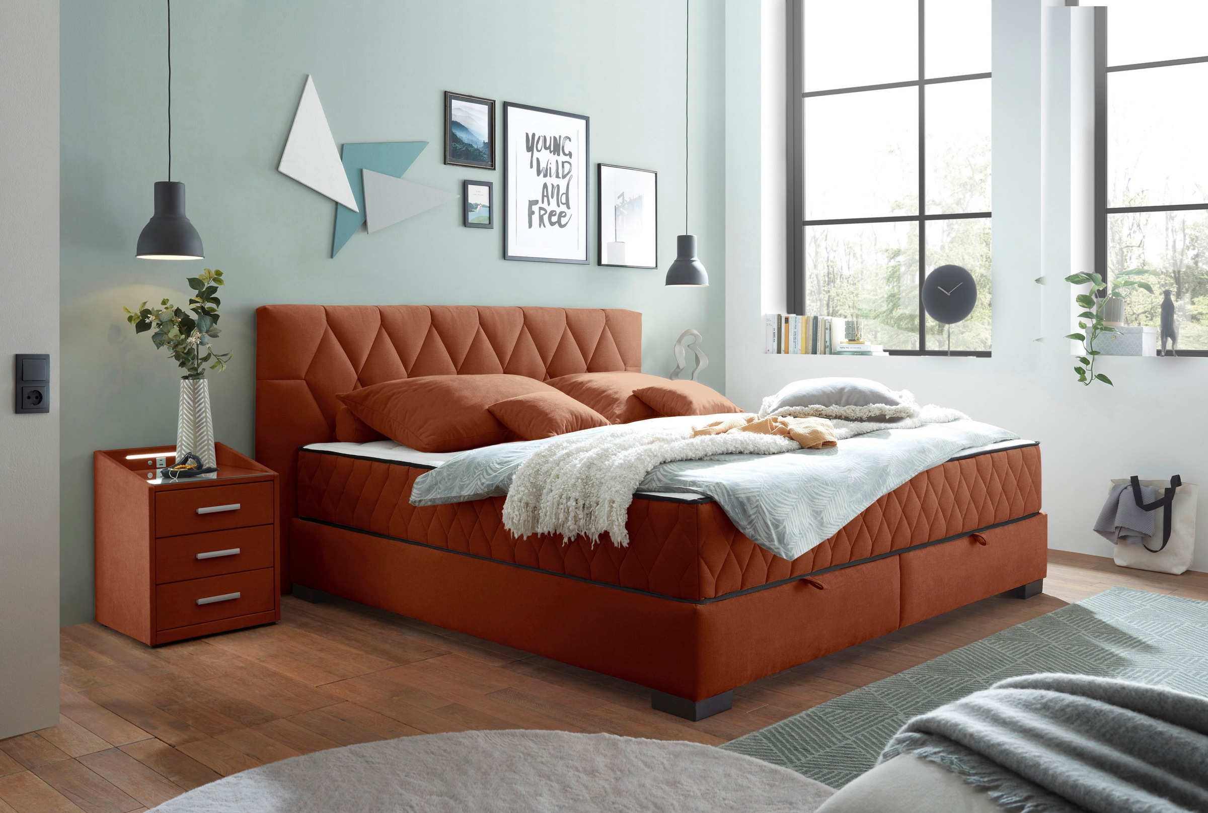 ED EXCITING DESIGN Boxbett »Nagol«, mit Bettkasten, mit Wendematratze, erhältlich in verschiedenen Breiten