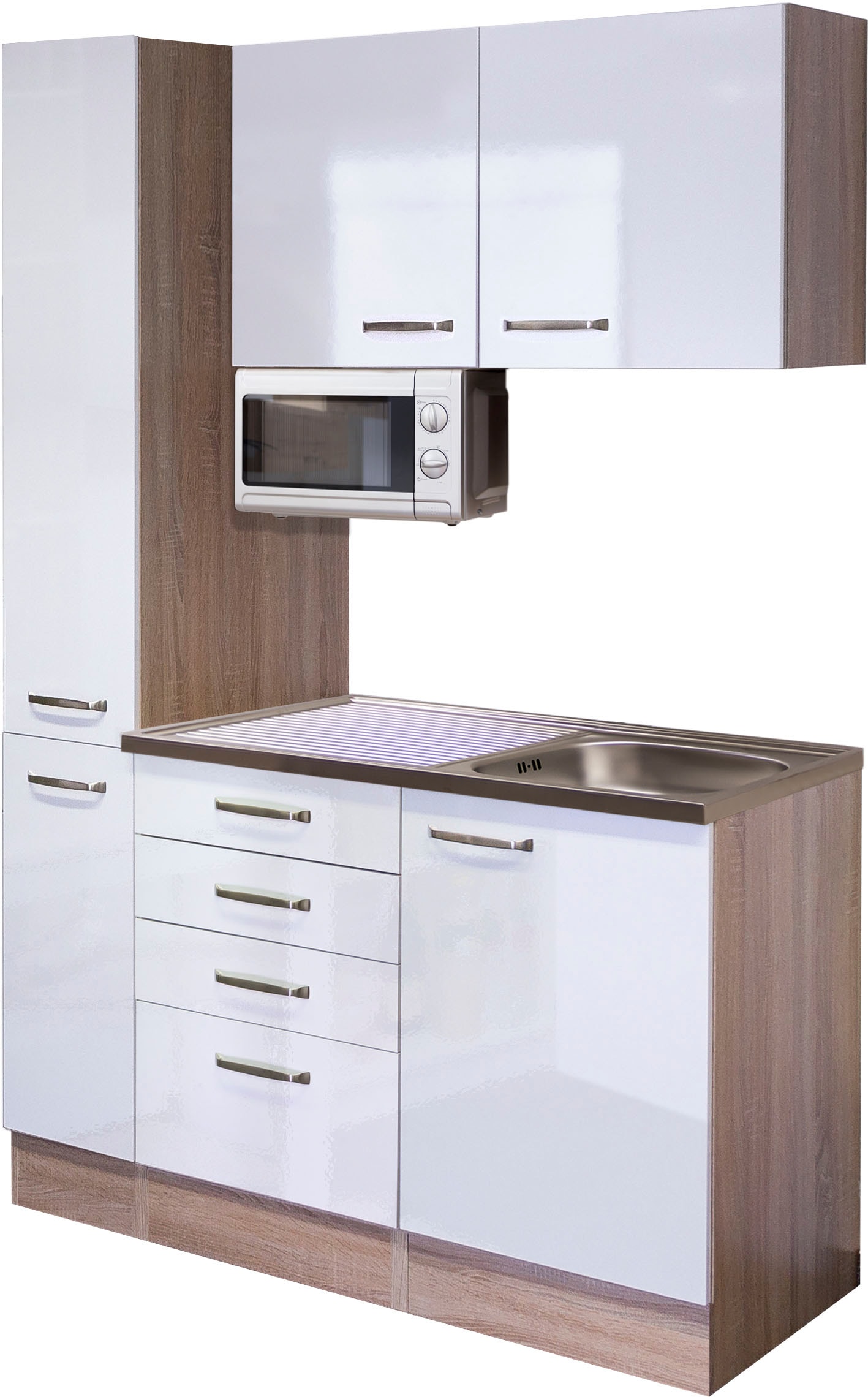 Flex-Well Küchenzeile "Florenz" Gesamtbreite 130 cm, mit Apothekerschrank u günstig online kaufen