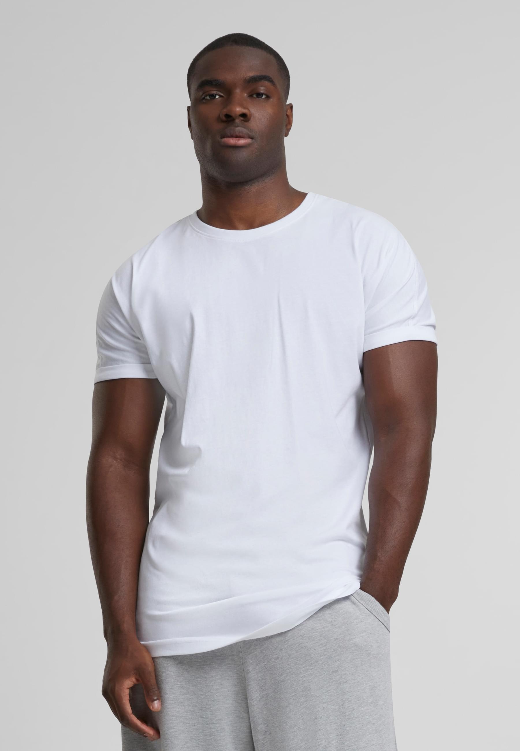 URBAN CLASSICS T-Shirt »Urban Classics Herren Long Shaped Turnup Tee«, (1 tlg.)