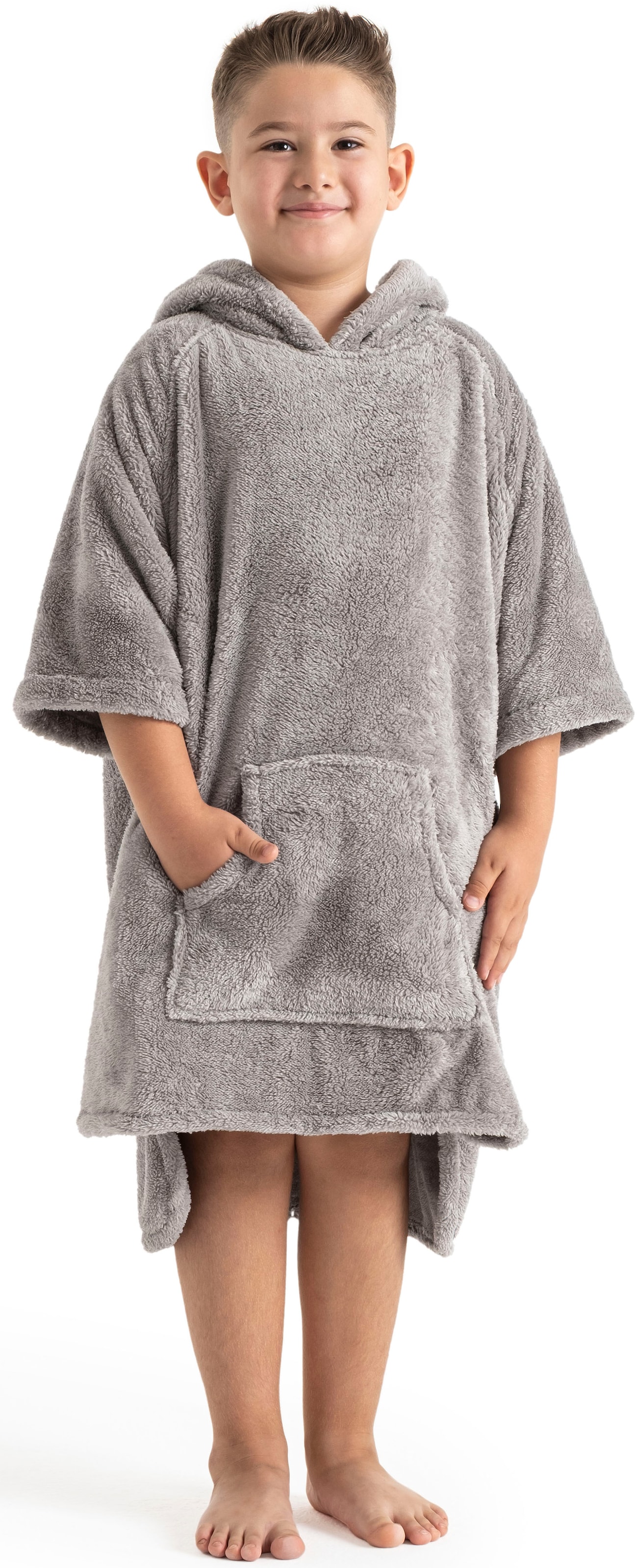 my home Badeponcho »Lillou, für Kinder, ideal für Urlaub oder im Schwimmbad«, (1 St.), weich und kuschelig, Fleece, plüsch, Surfponcho