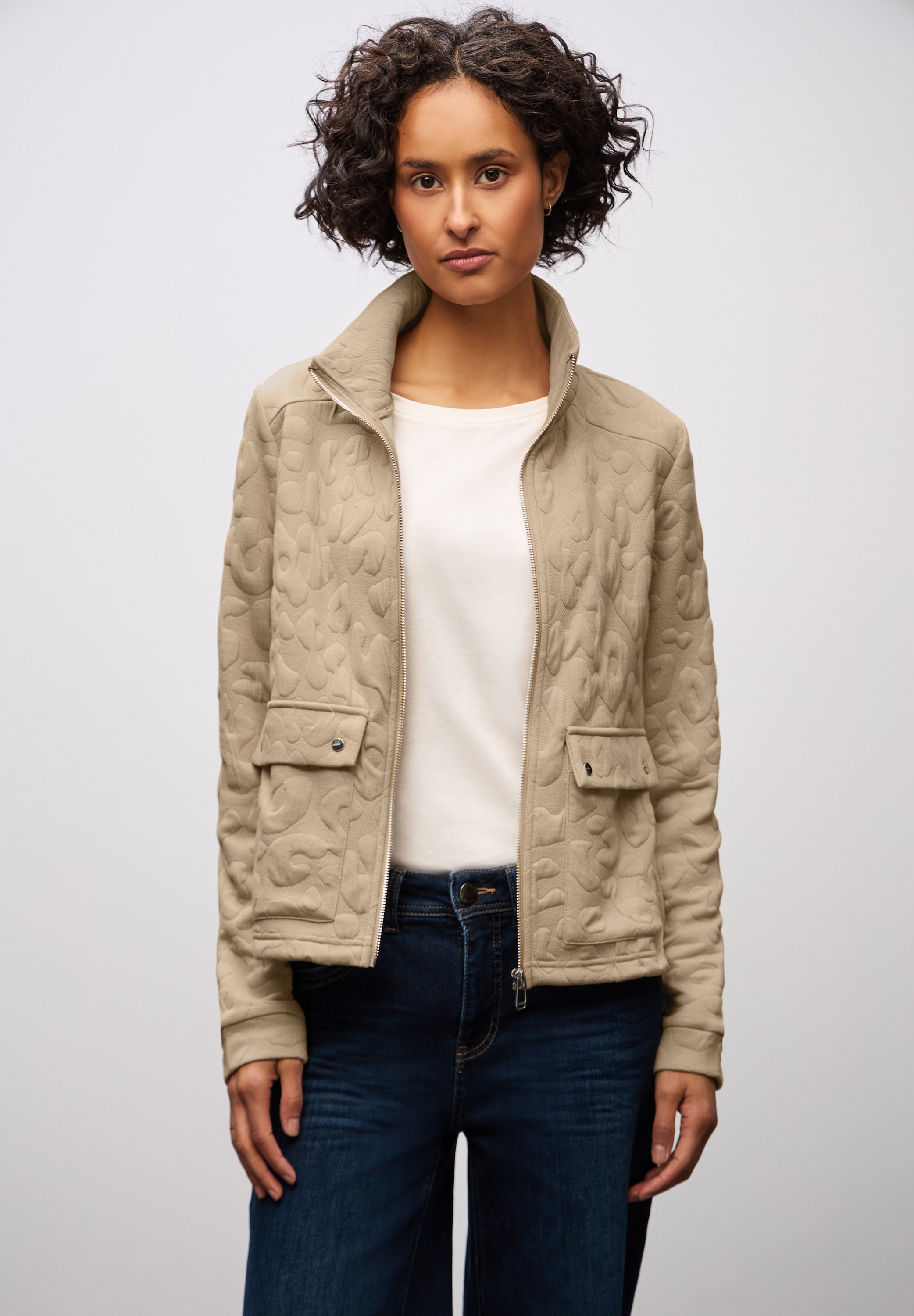 STREET ONE Kurzjacke ohne Kapuze Jacquard günstig online kaufen